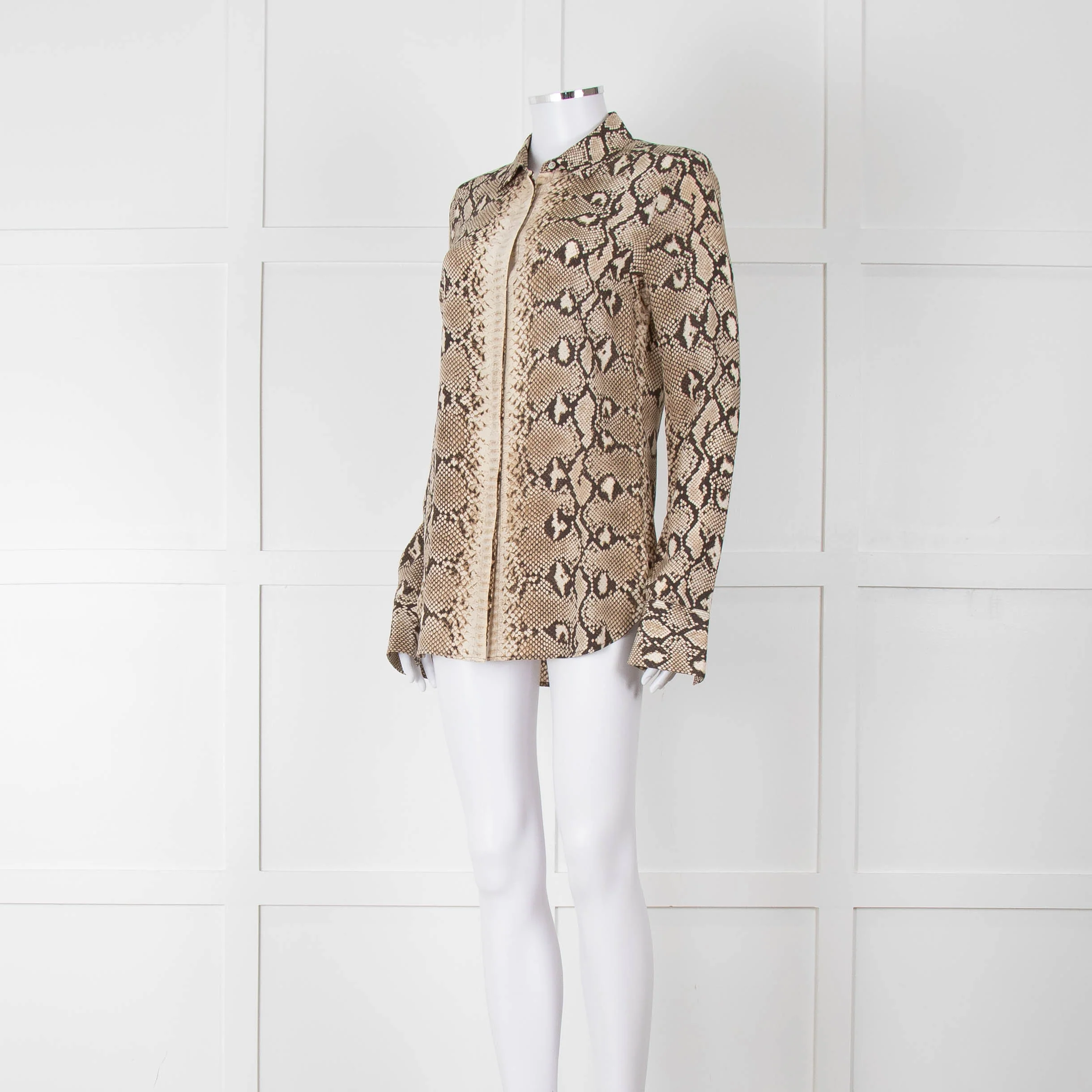 Joseph Brown Cream Snake Print Blouse - Image 8