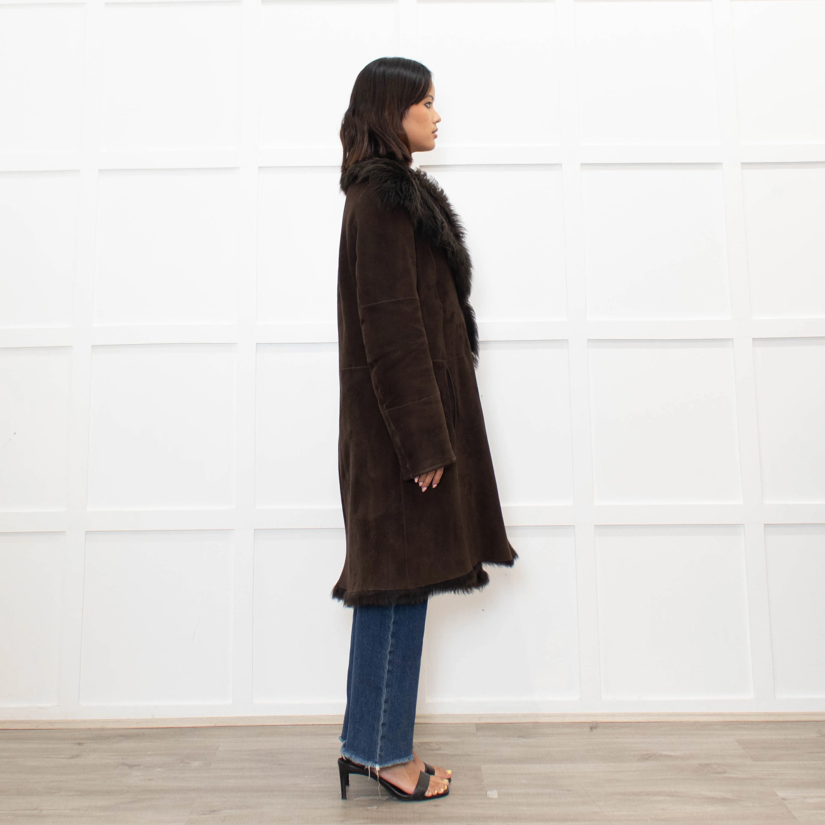 Joseph Brown Shearling Coat - Image 4