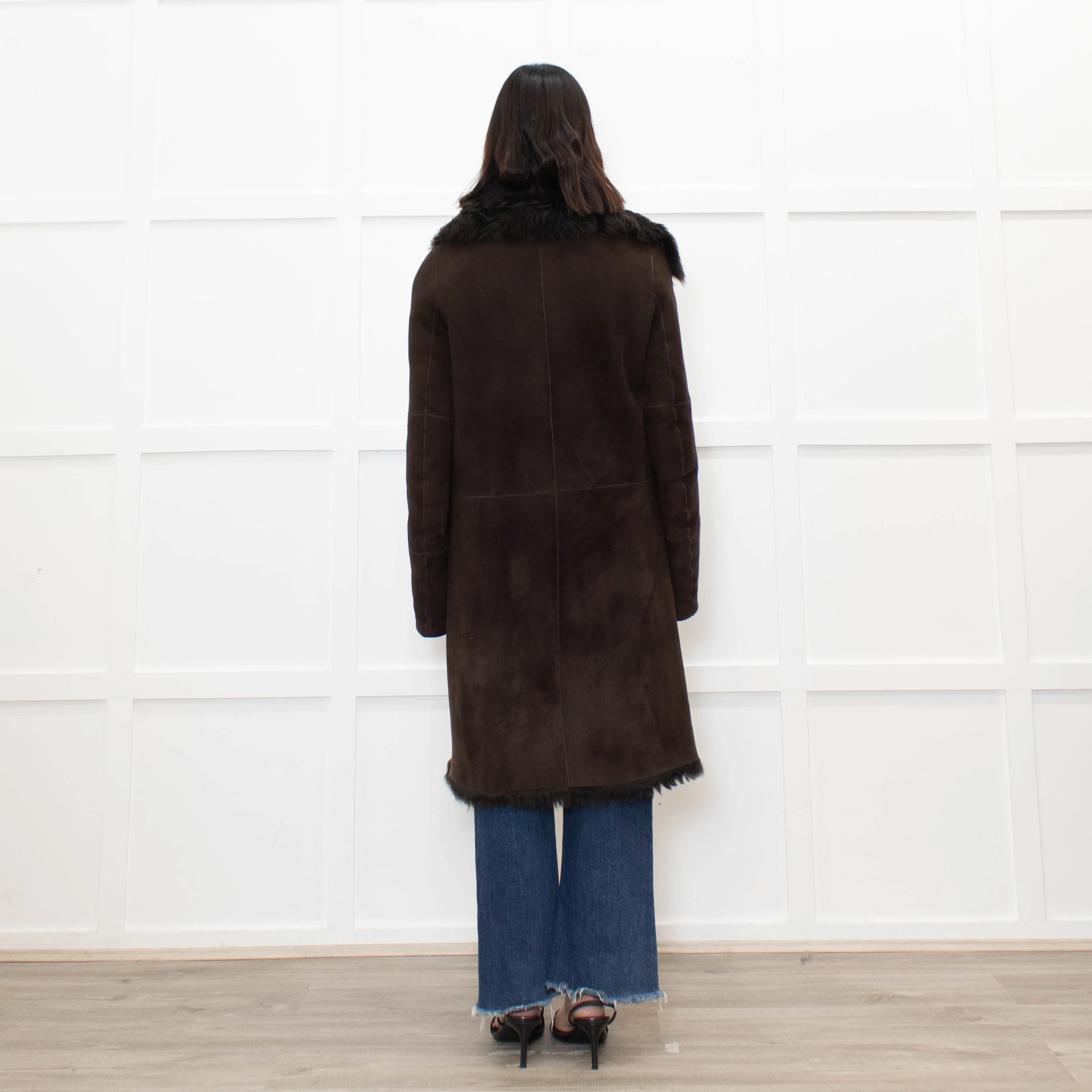 Joseph Brown Shearling Coat - Image 5