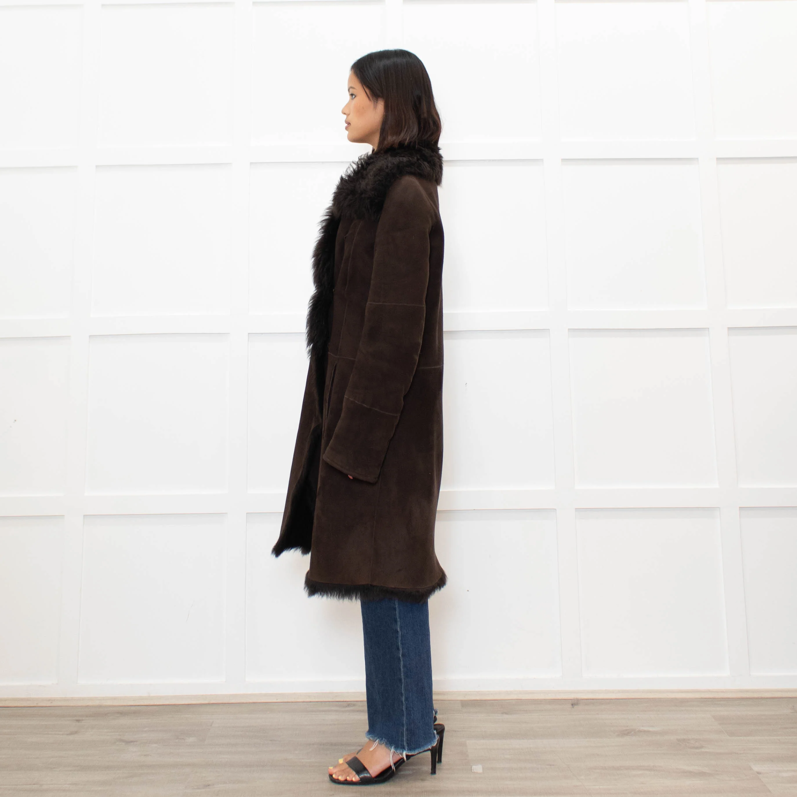 Joseph Brown Shearling Coat - Image 6