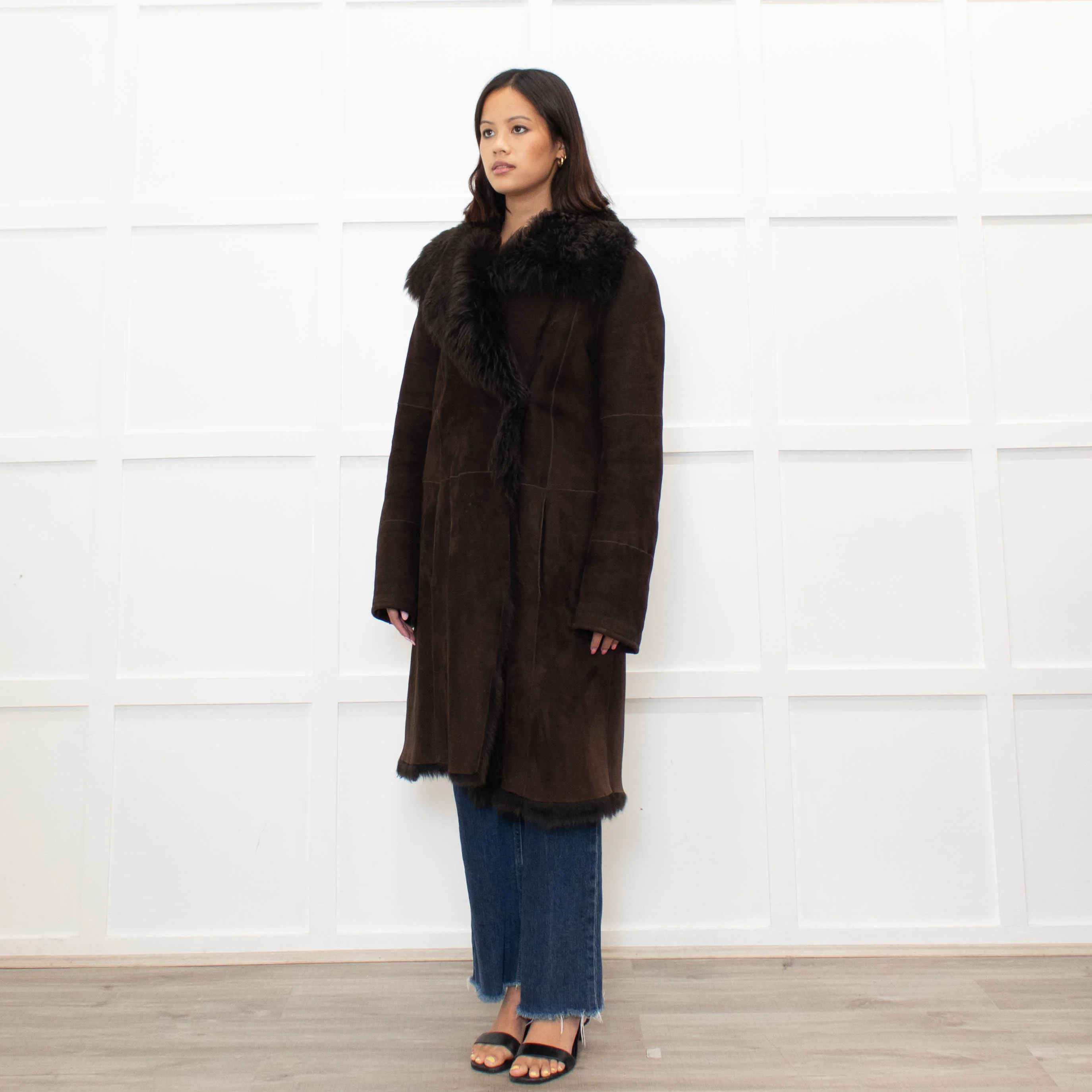 Joseph Brown Shearling Coat - Image 7