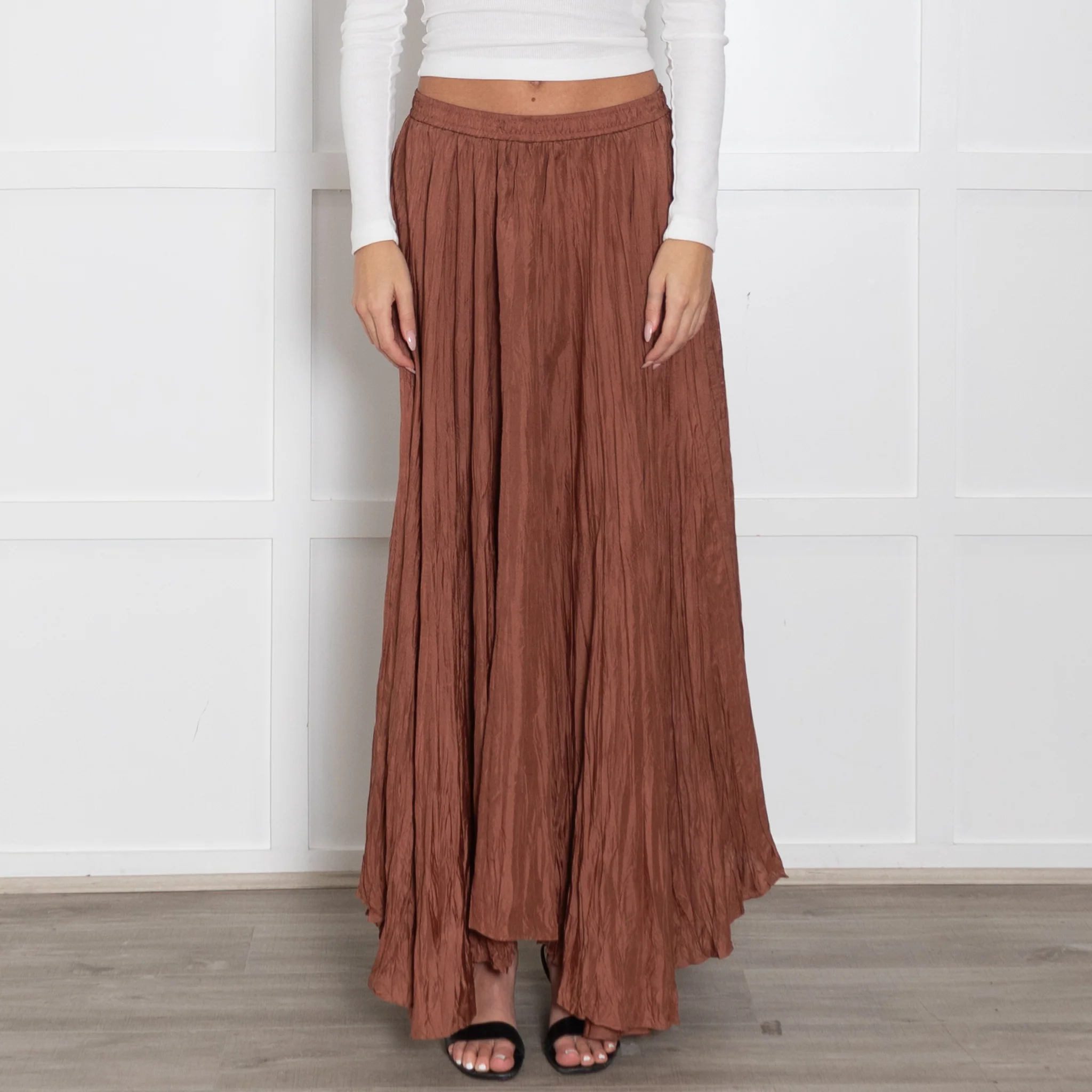 Joseph Brown Silk Maxi Skirt - Image 2