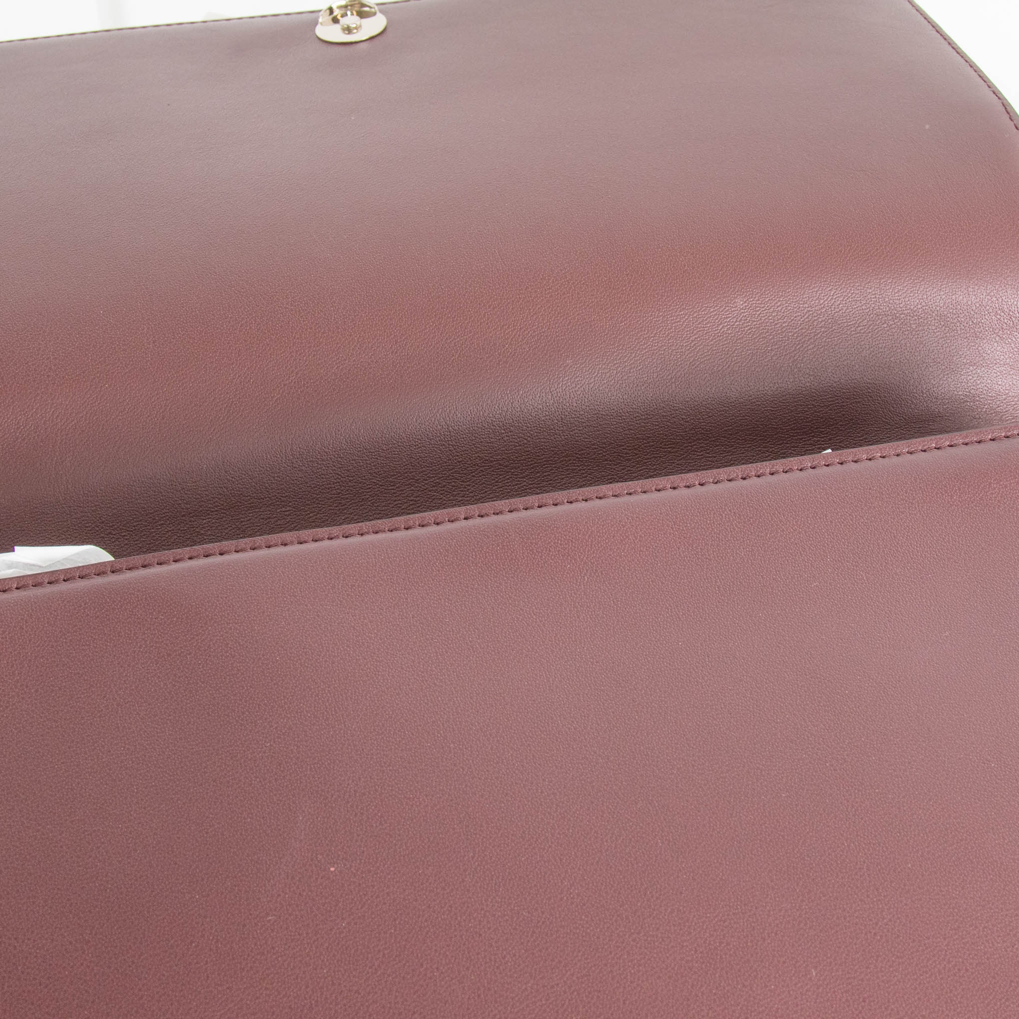 Joseph Burgundy Leather Flap Bag - Image 5