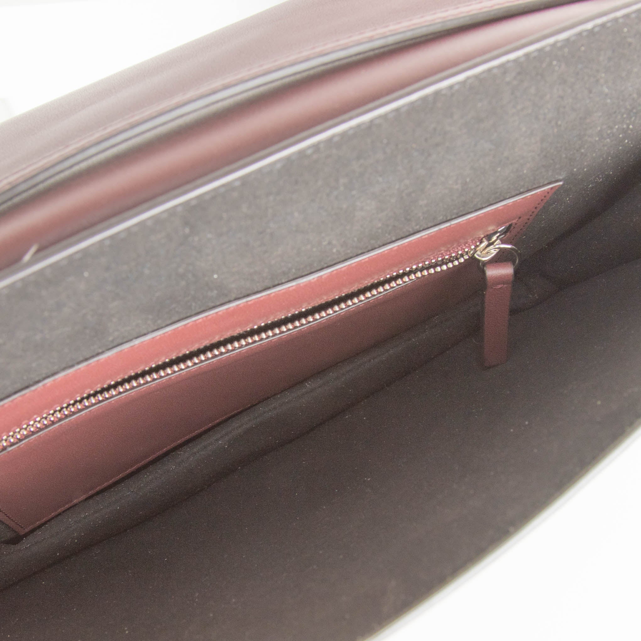 Joseph Burgundy Leather Flap Bag - Image 6
