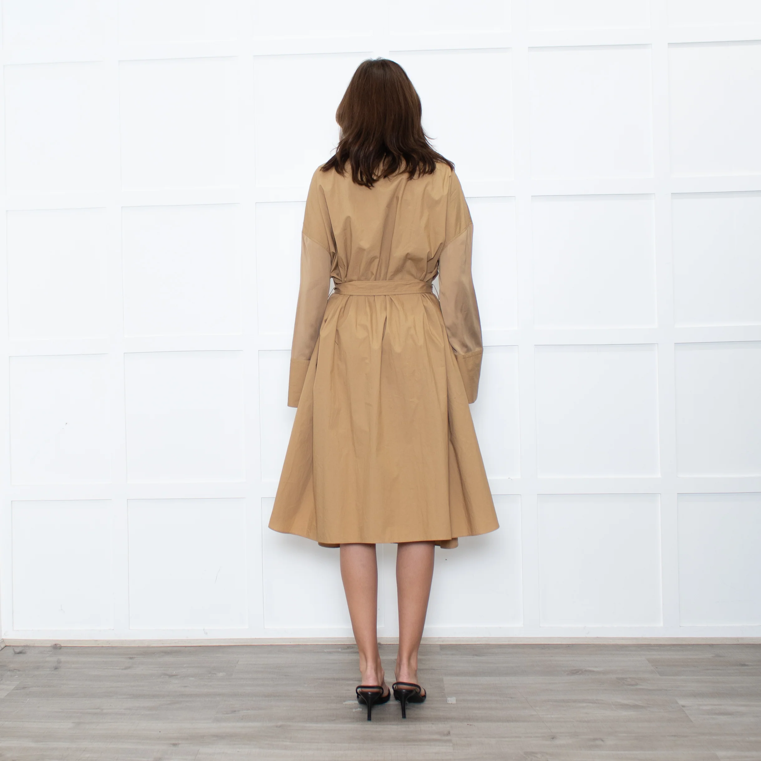Joseph Camel Darwin Belted Shirt Dress - Image 5