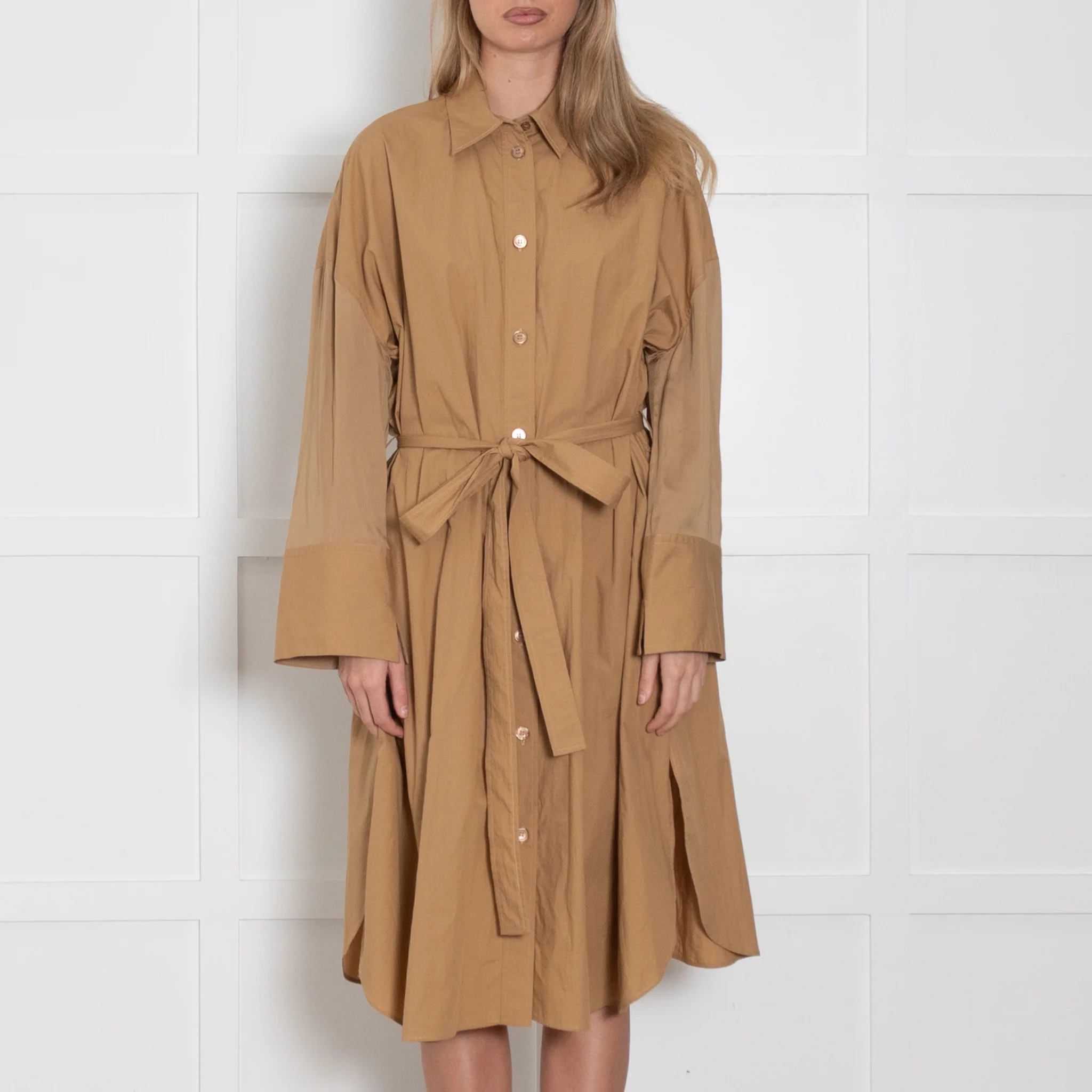 Joseph Camel Darwin Shirt Dress With  Belt - Image 2