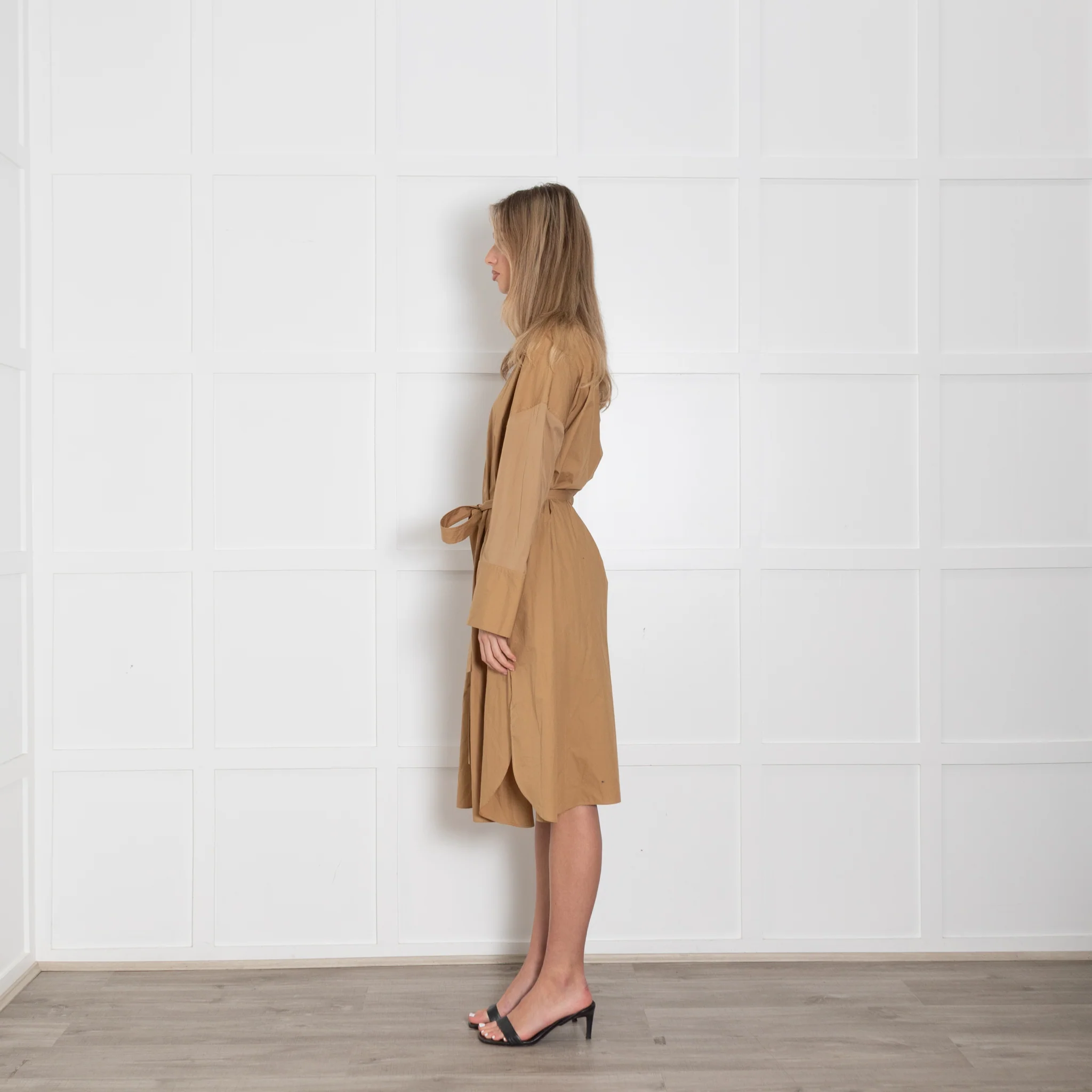 Joseph Camel Darwin Shirt Dress With  Belt - Image 4