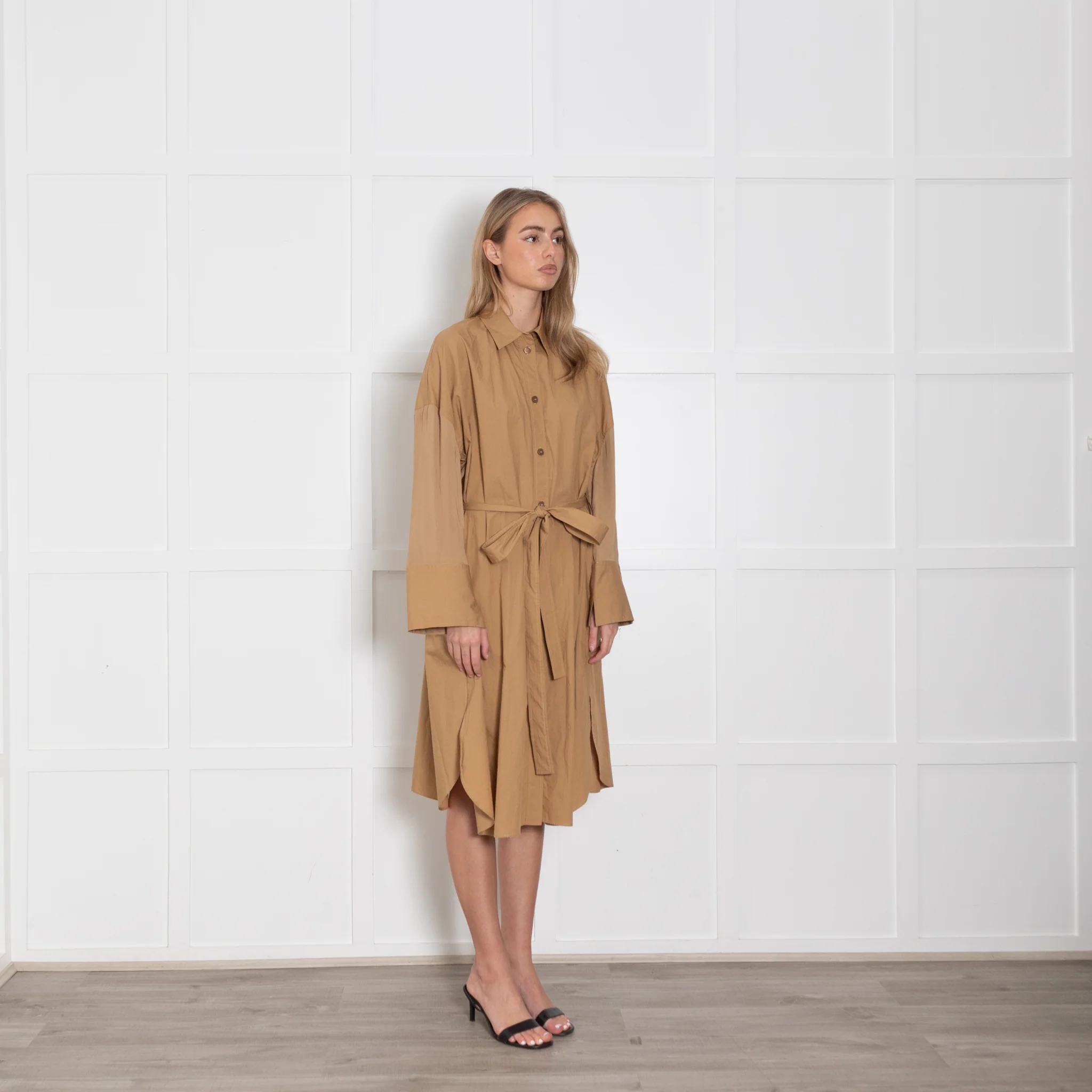 Joseph Camel Darwin Shirt Dress With  Belt - Image 7
