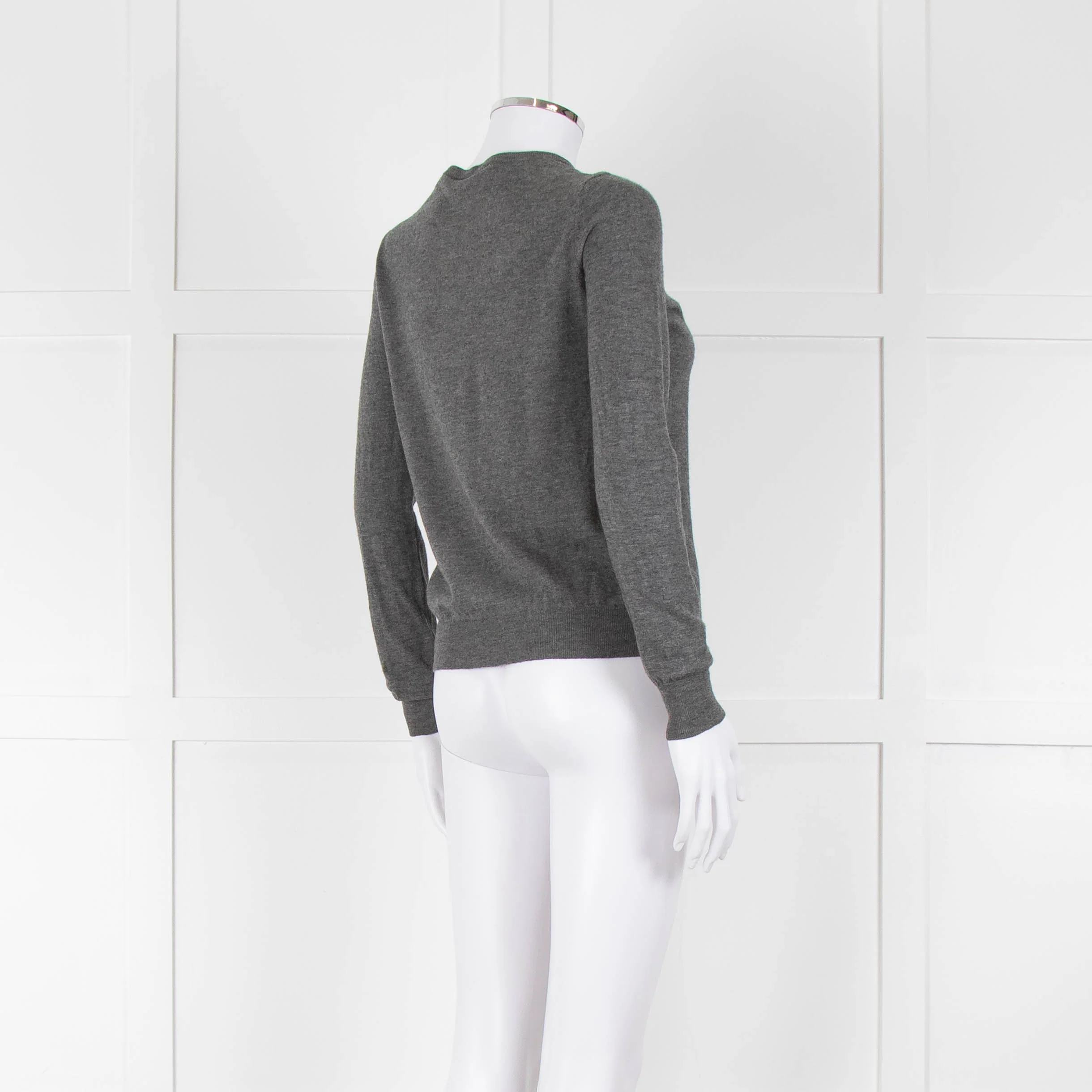 Joseph Grey Cashmere Fine Knit Cardigan - Image 4