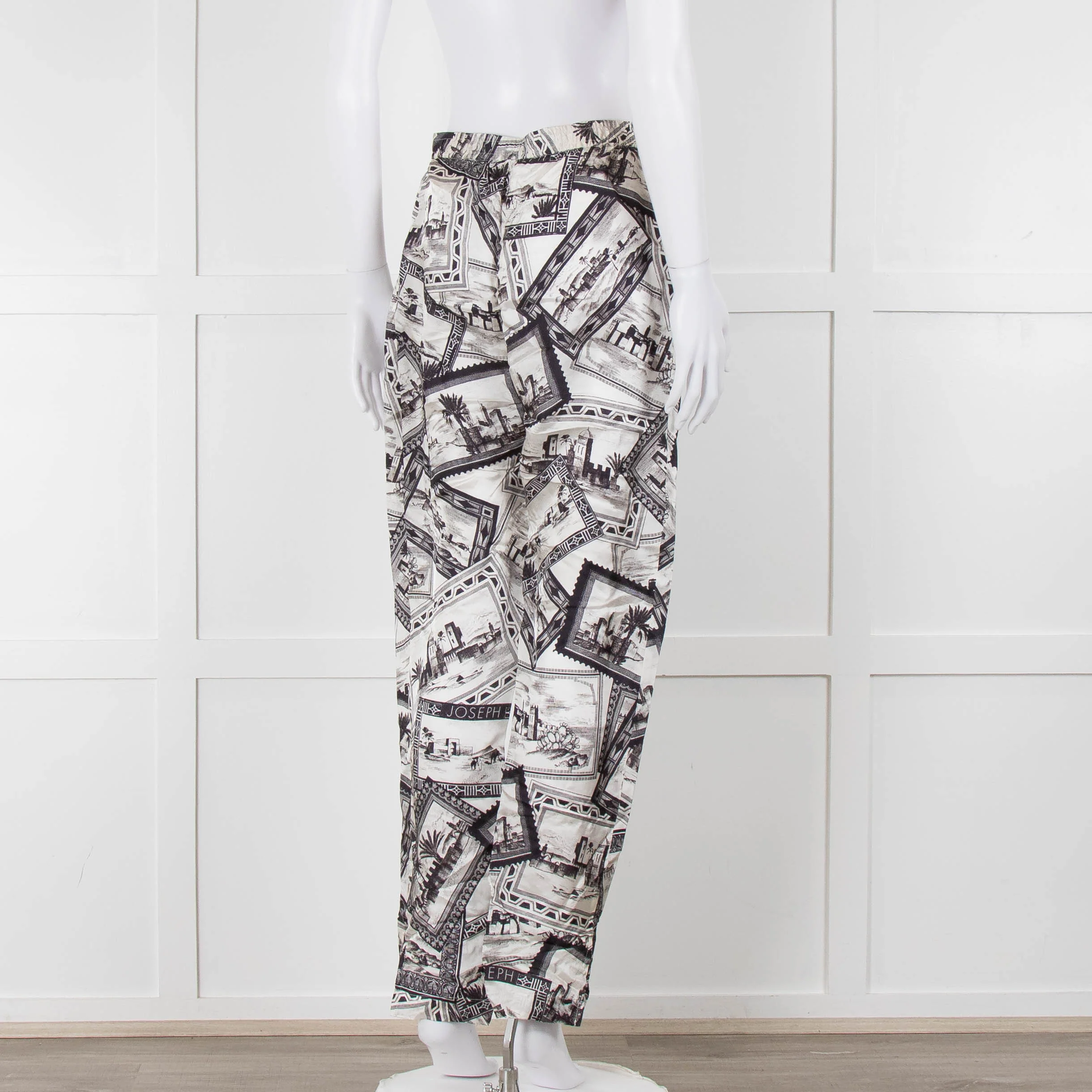 Joseph Grey Graphic Silk Jogger Style Trousers - Image 3