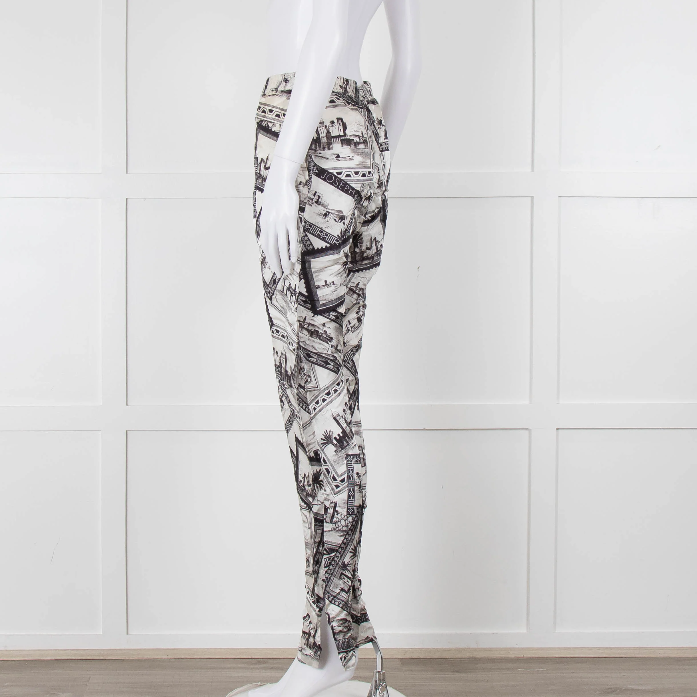 Joseph Grey Graphic Silk Jogger Style Trousers - Image 5