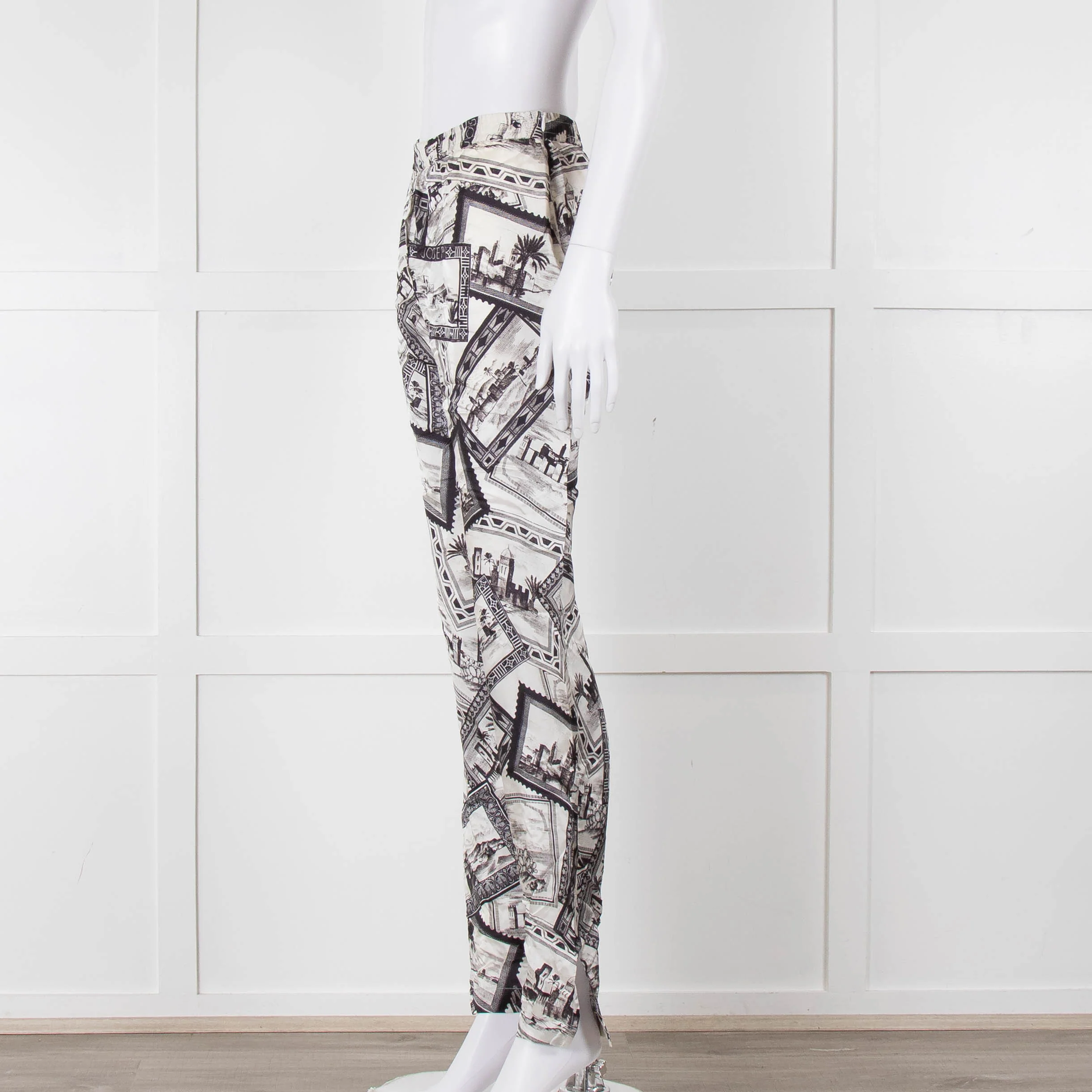 Joseph Grey Graphic Silk Jogger Style Trousers - Image 6