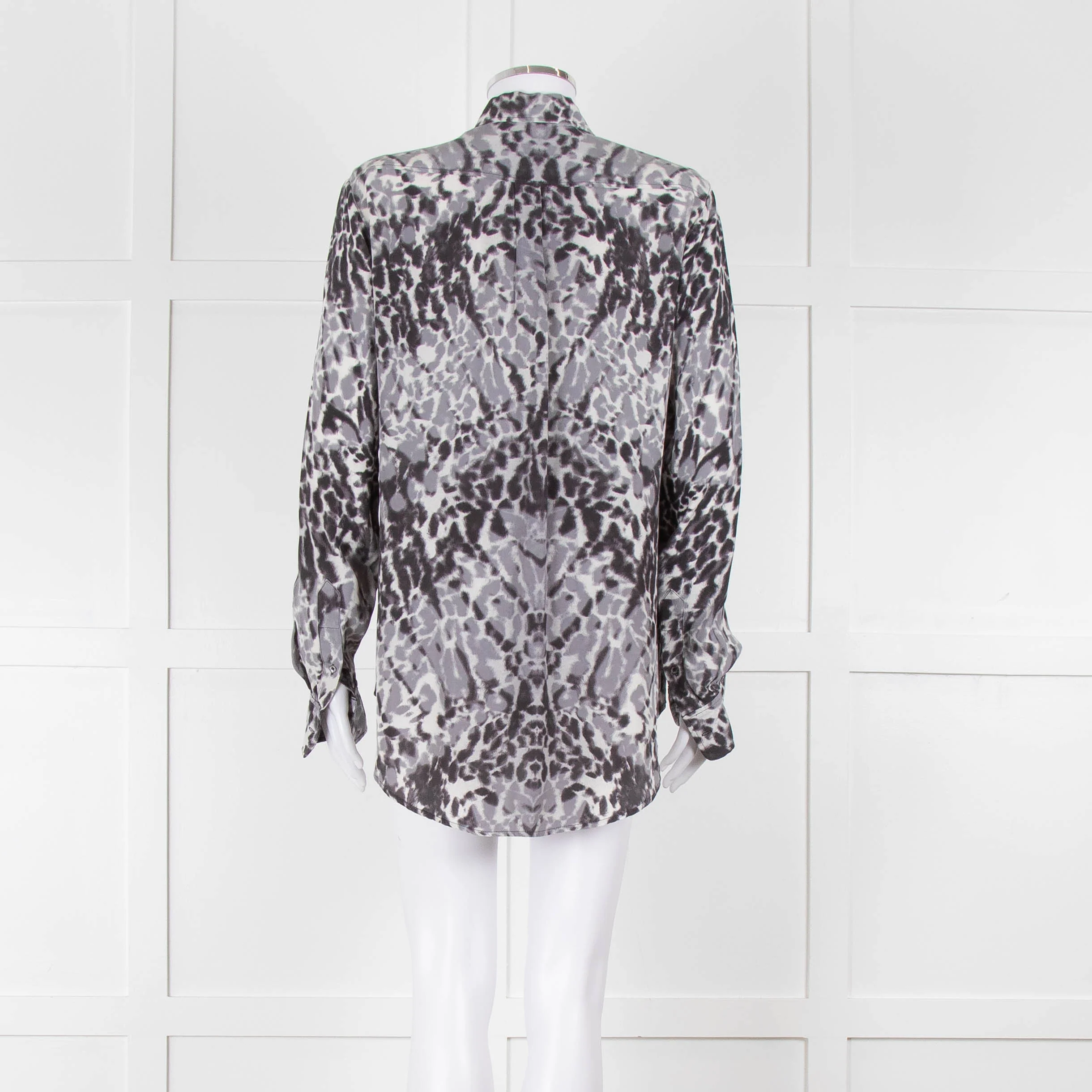 Joseph Grey Patterned Silk Shirt - Image 5