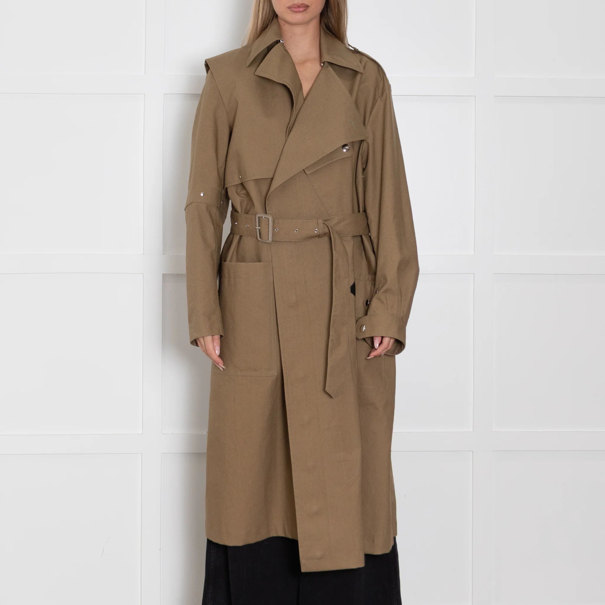 Joseph Khaki Trench Coat With Zipped Collar - Image 2