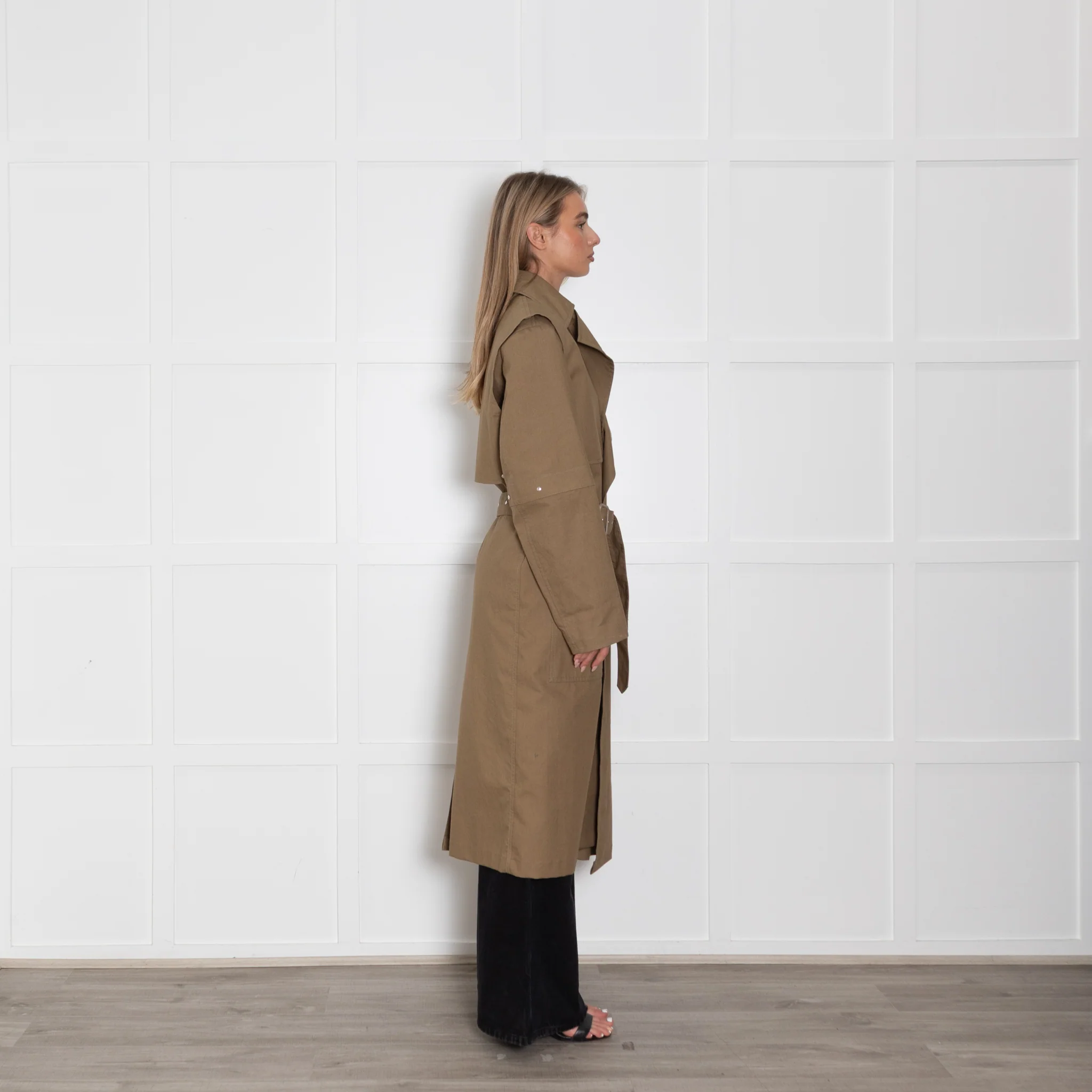 Joseph Khaki Trench Coat With Zipped Collar - Image 6