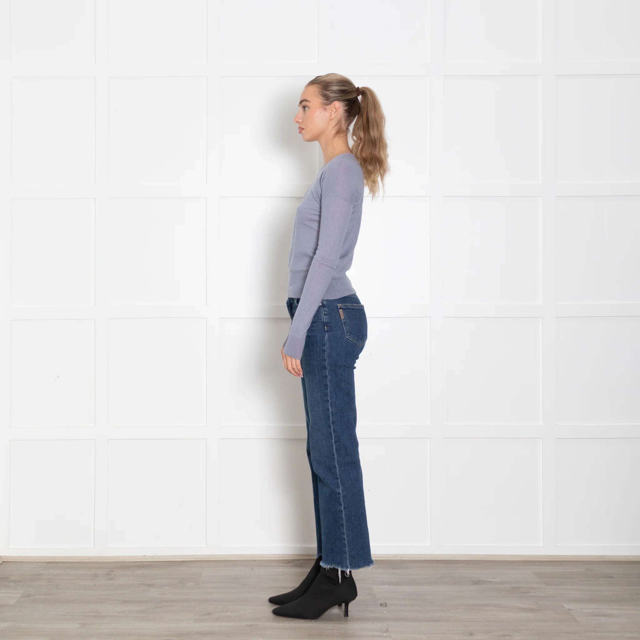 Joseph Light Blue Cashmere Fine Knit Jumper - Image 4