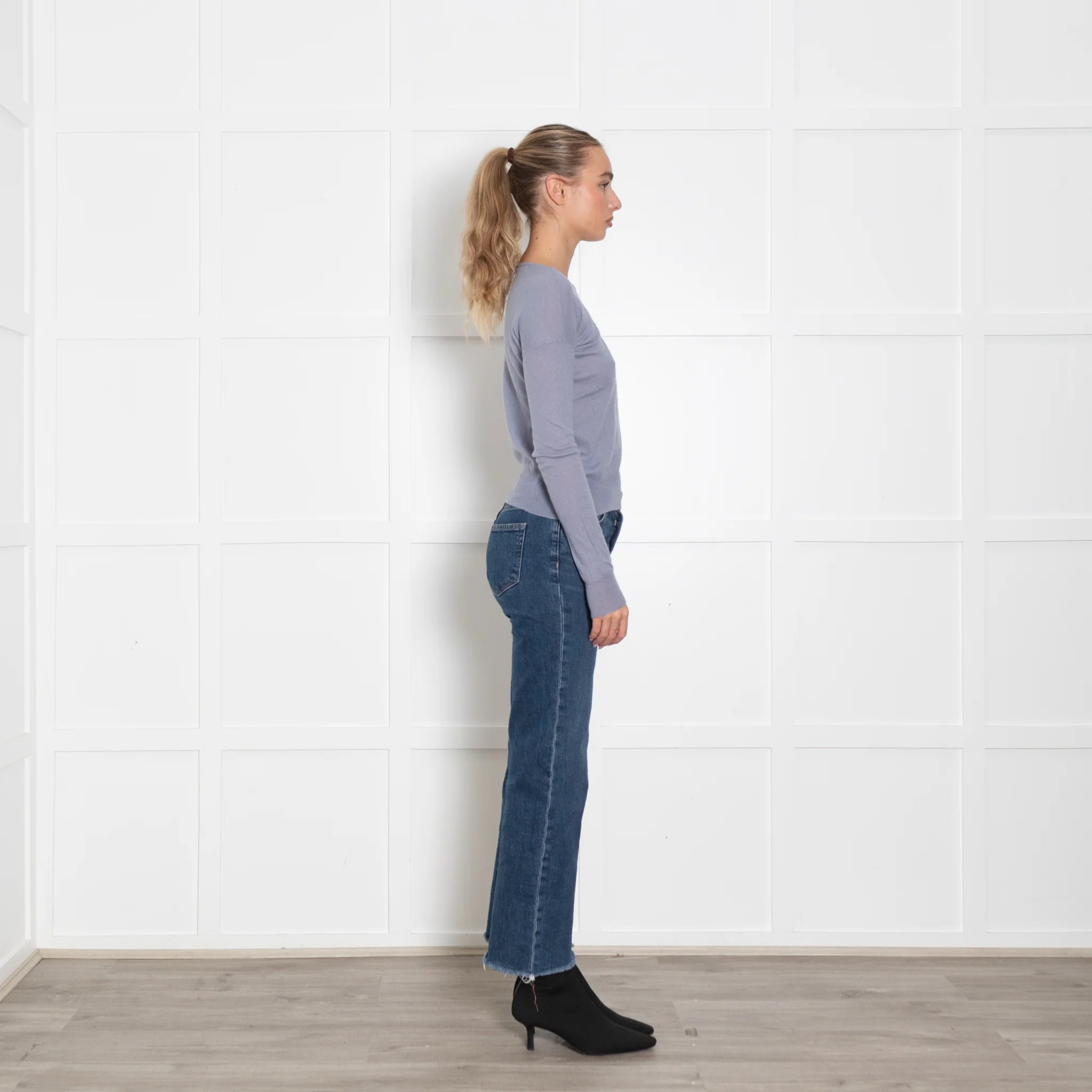 Joseph Light Blue Cashmere Fine Knit Jumper - Image 6