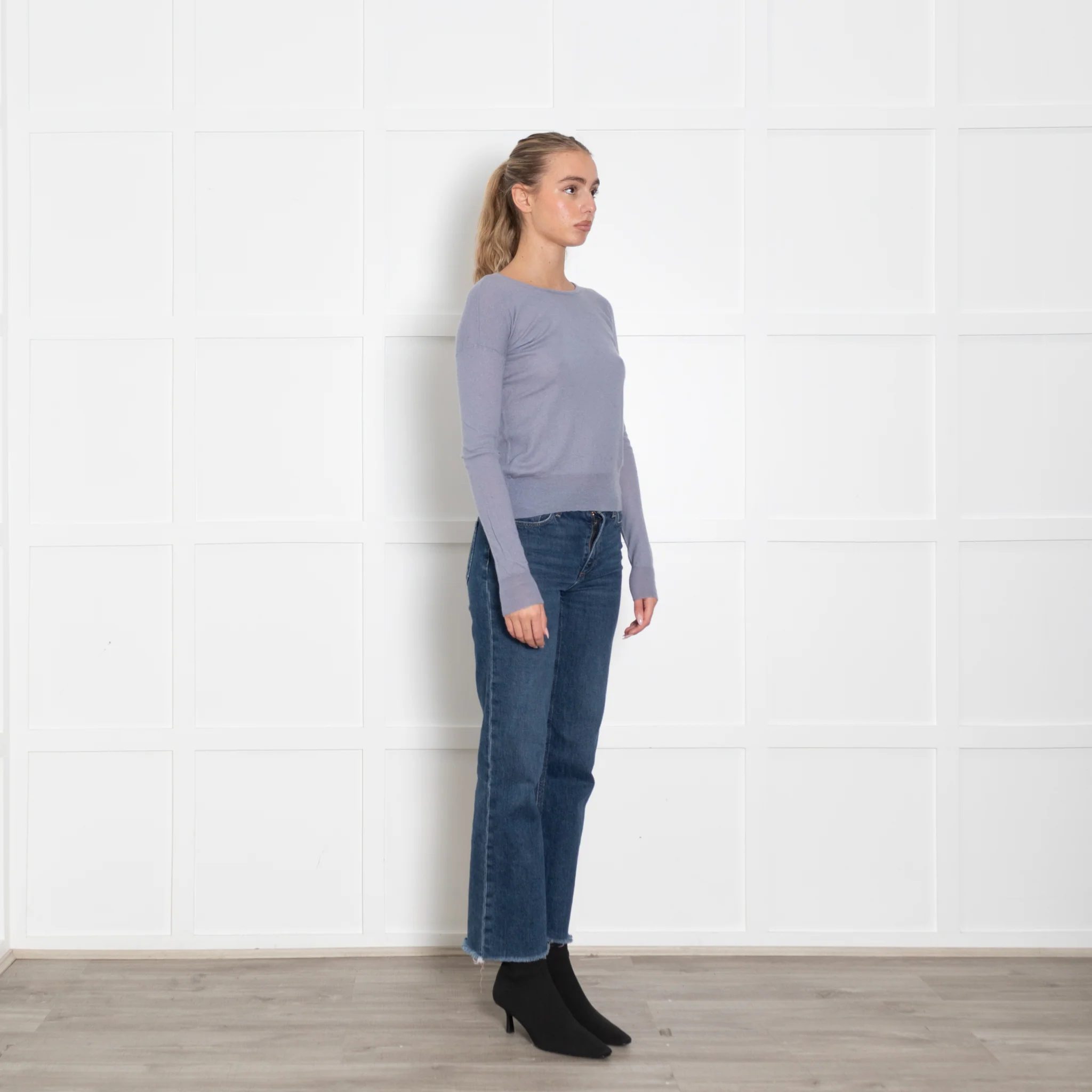 Joseph Light Blue Cashmere Fine Knit Jumper - Image 7