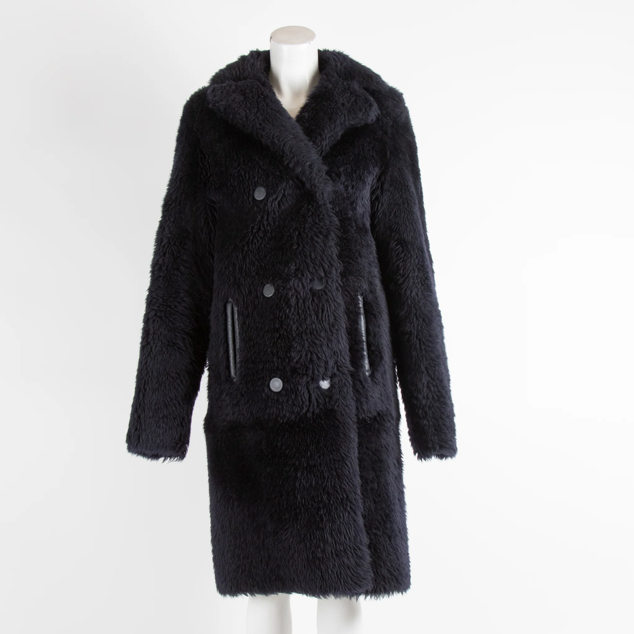 Joseph Navy Shearling Teddy Coat
