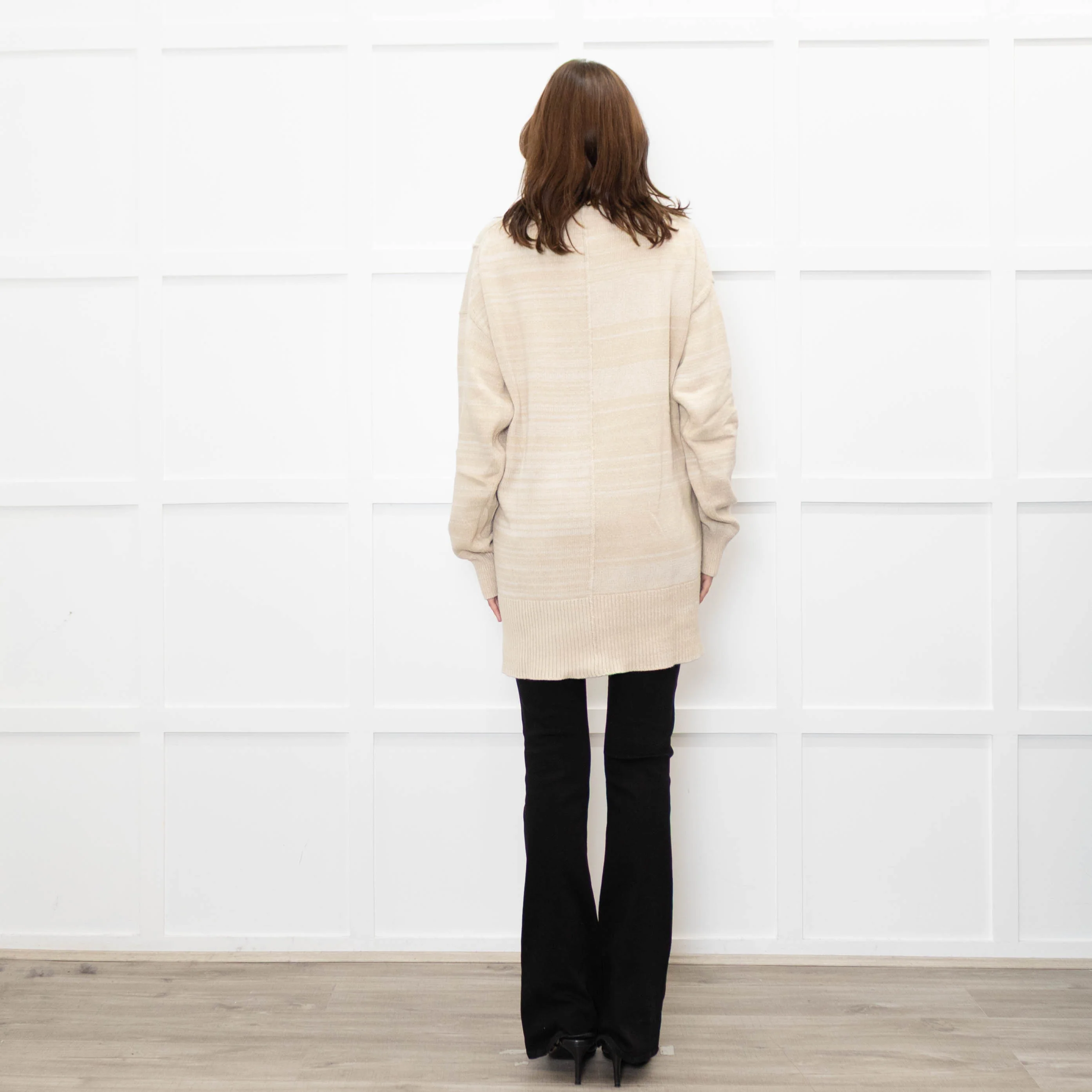 Joseph Oatmeal Round Neck Jumper - Image 5