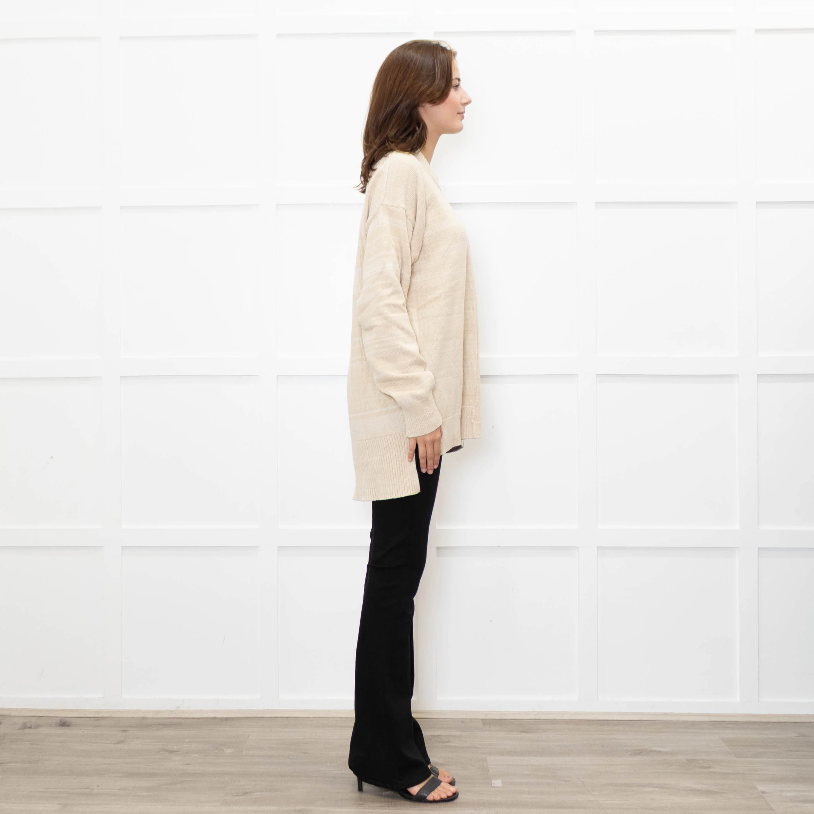 Joseph Oatmeal Round Neck Jumper - Image 6