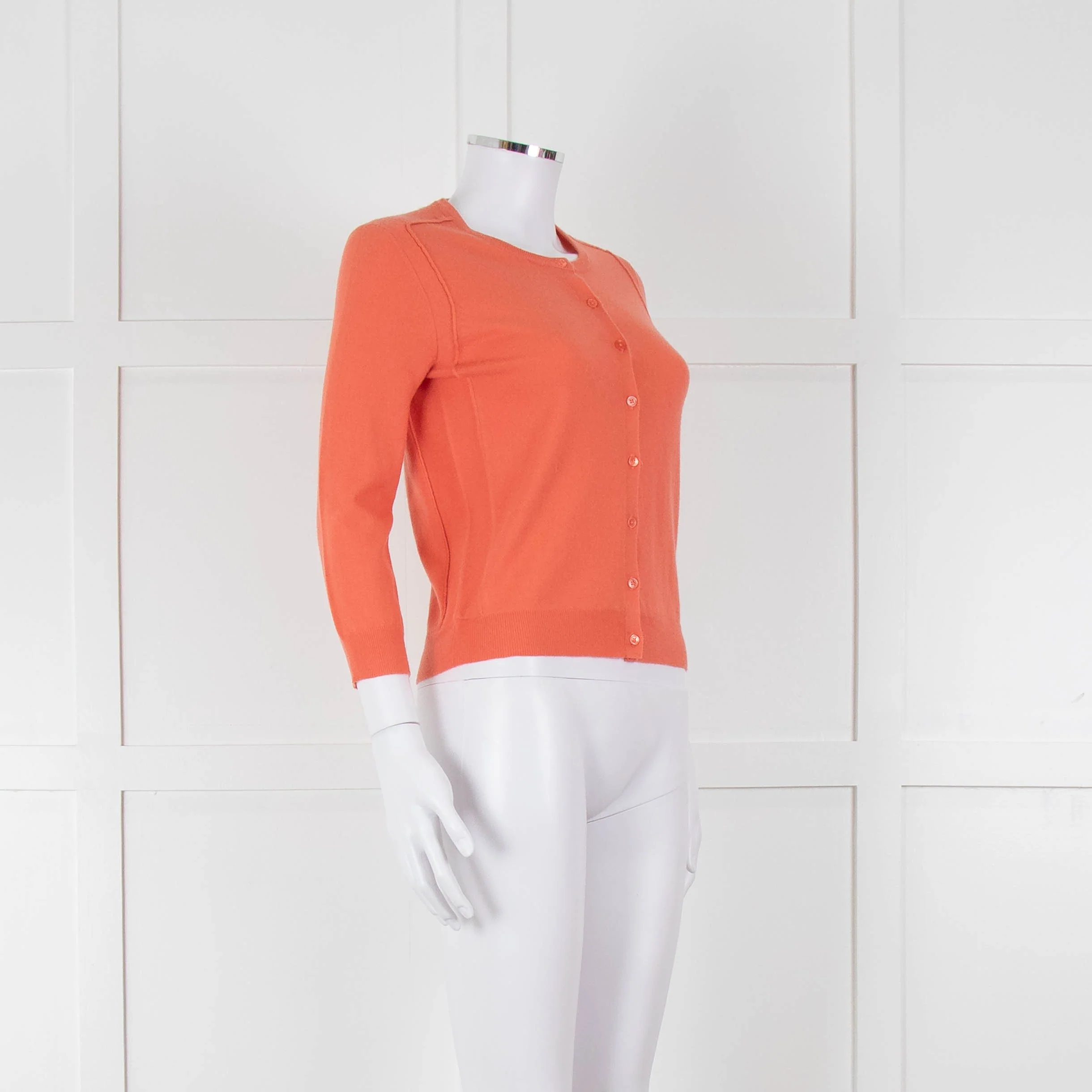 Joseph Orange Cashmere Short Cardigan - Image 2