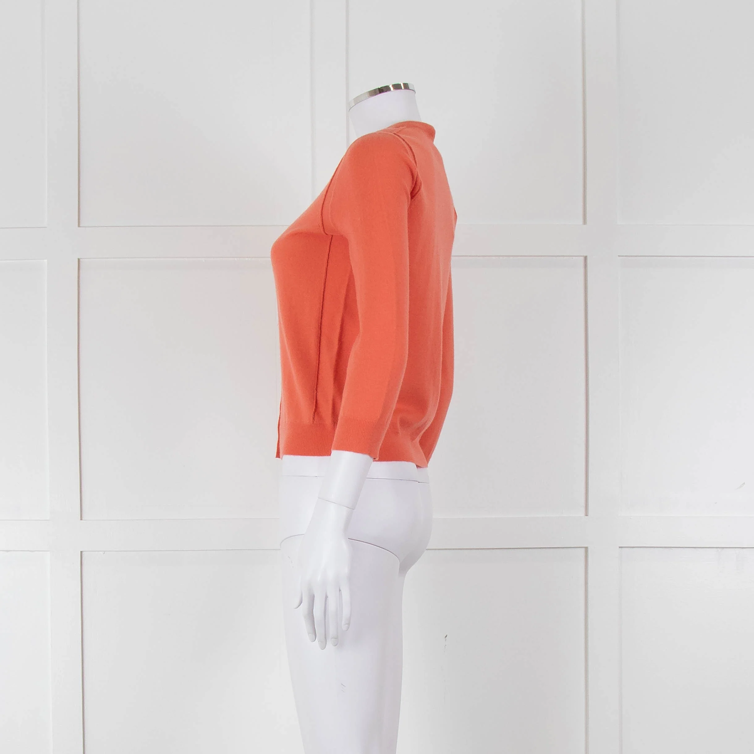 Joseph Orange Cashmere Short Cardigan - Image 7