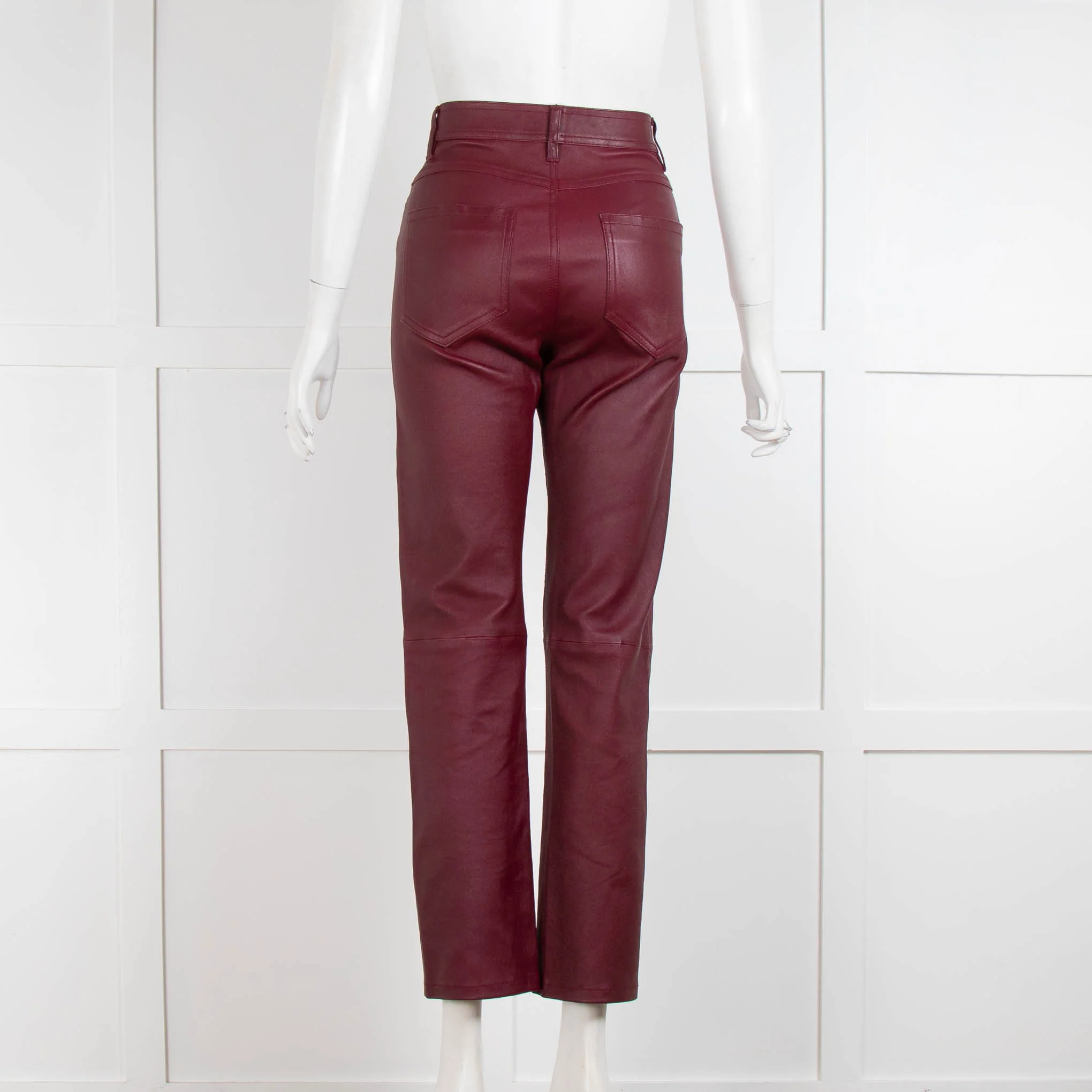Joseph Red Leather Trousers - Image 3