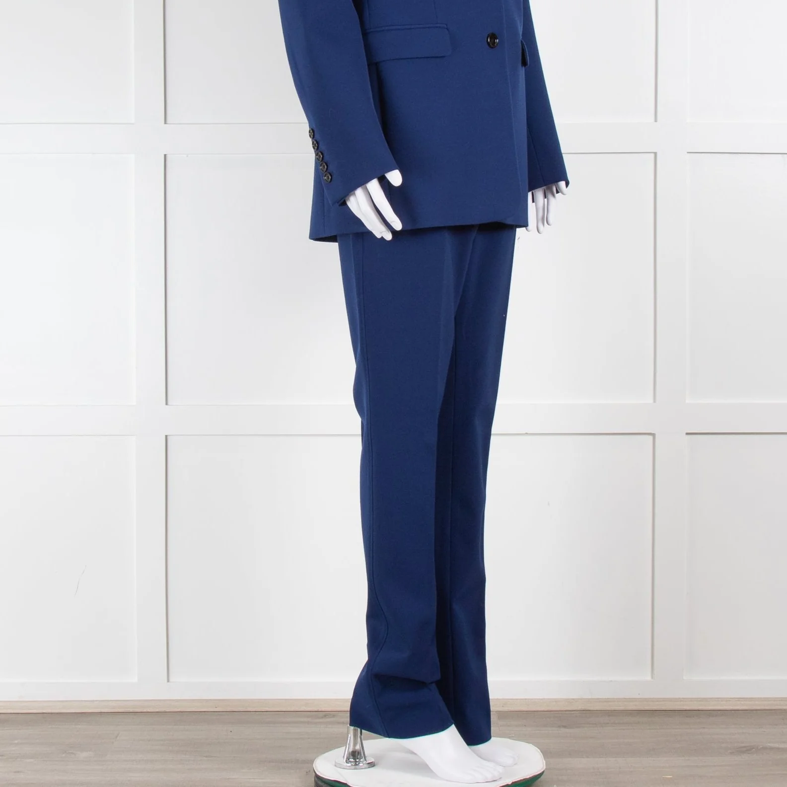 Joseph Royal Blue Flat Front Straight Trousers - Image 2