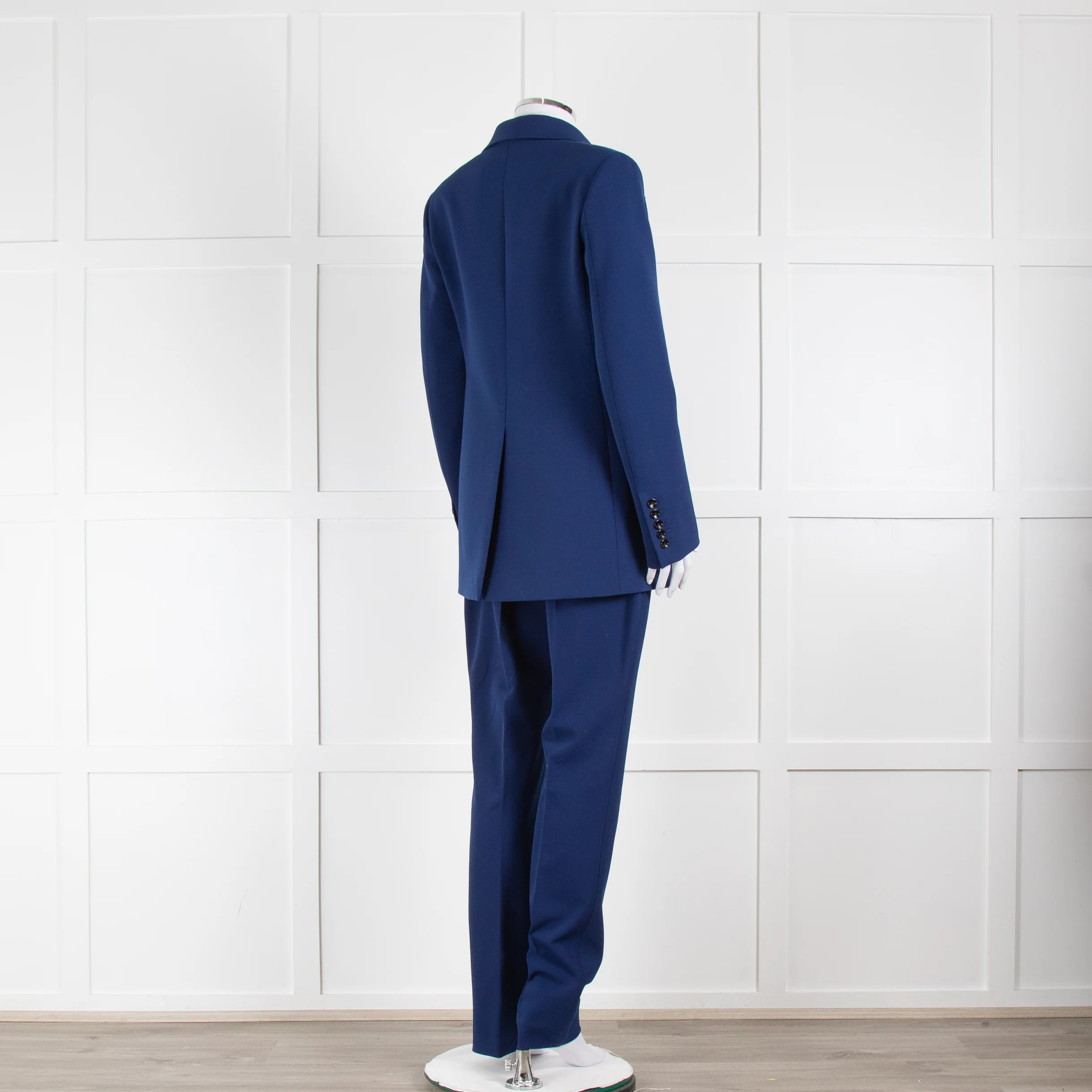 Joseph Royal Blue Flat Front Straight Trousers - Image 4