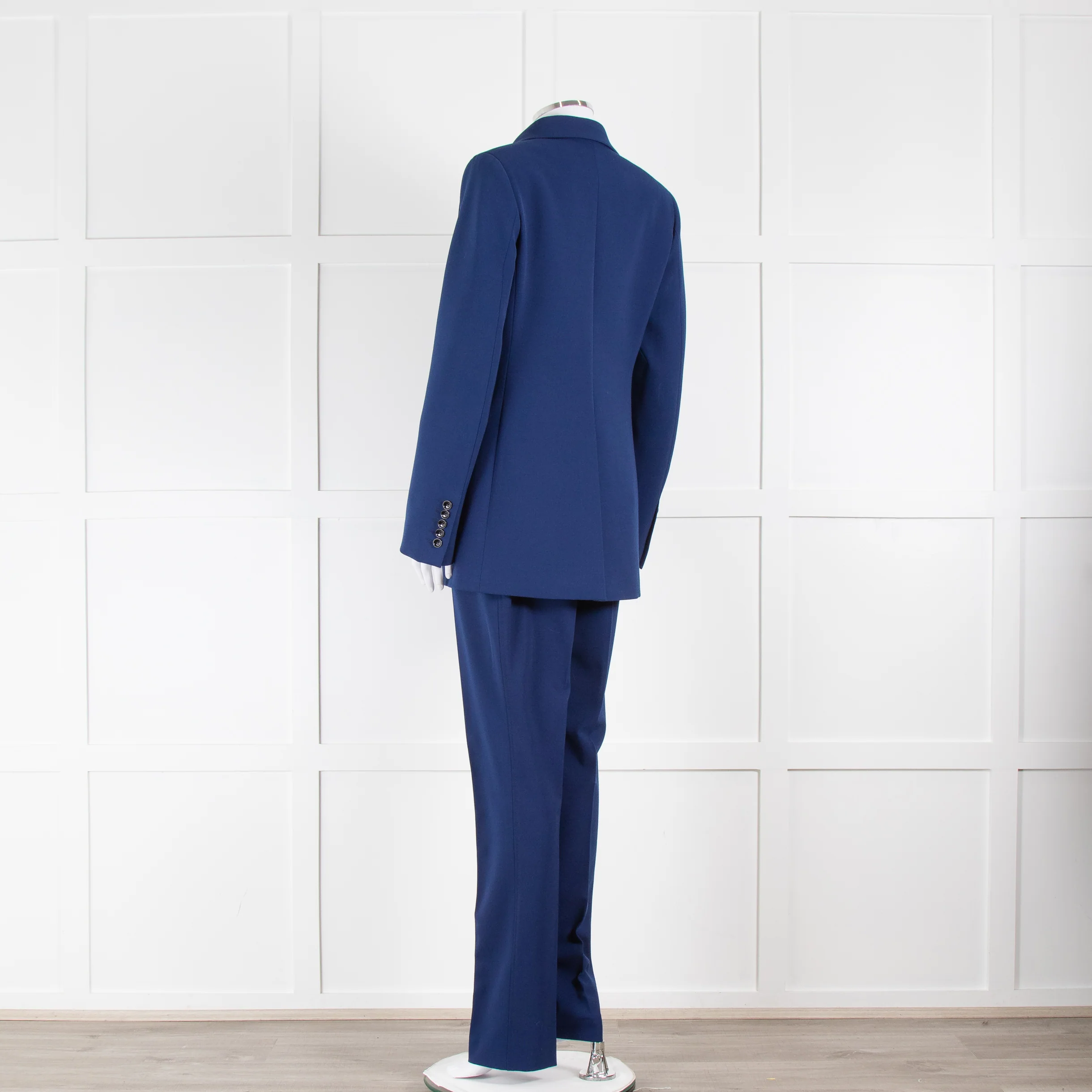 Joseph Royal Blue Flat Front Straight Trousers - Image 6
