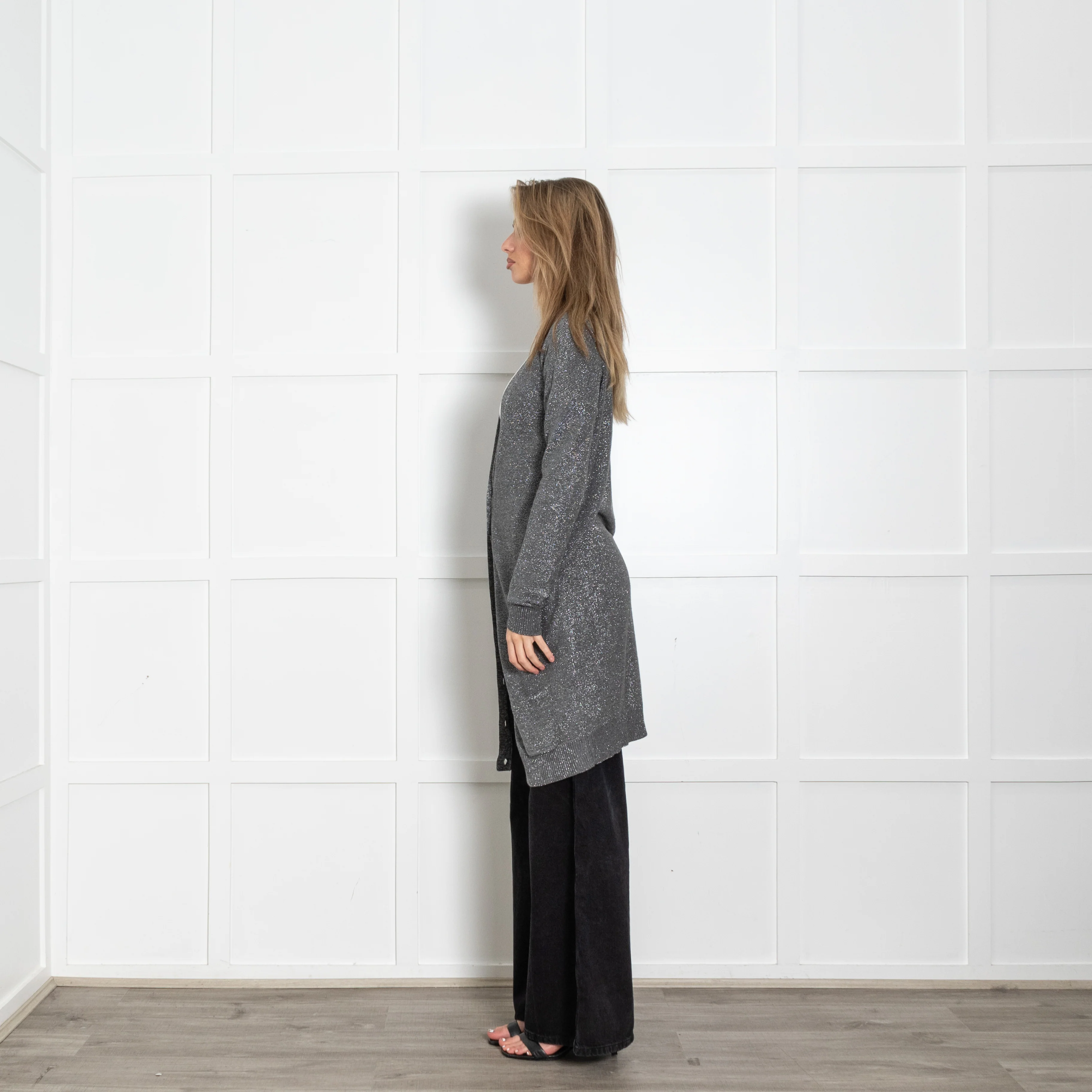 Joseph Silver Silk Blend Long Cardigan - Image 4
