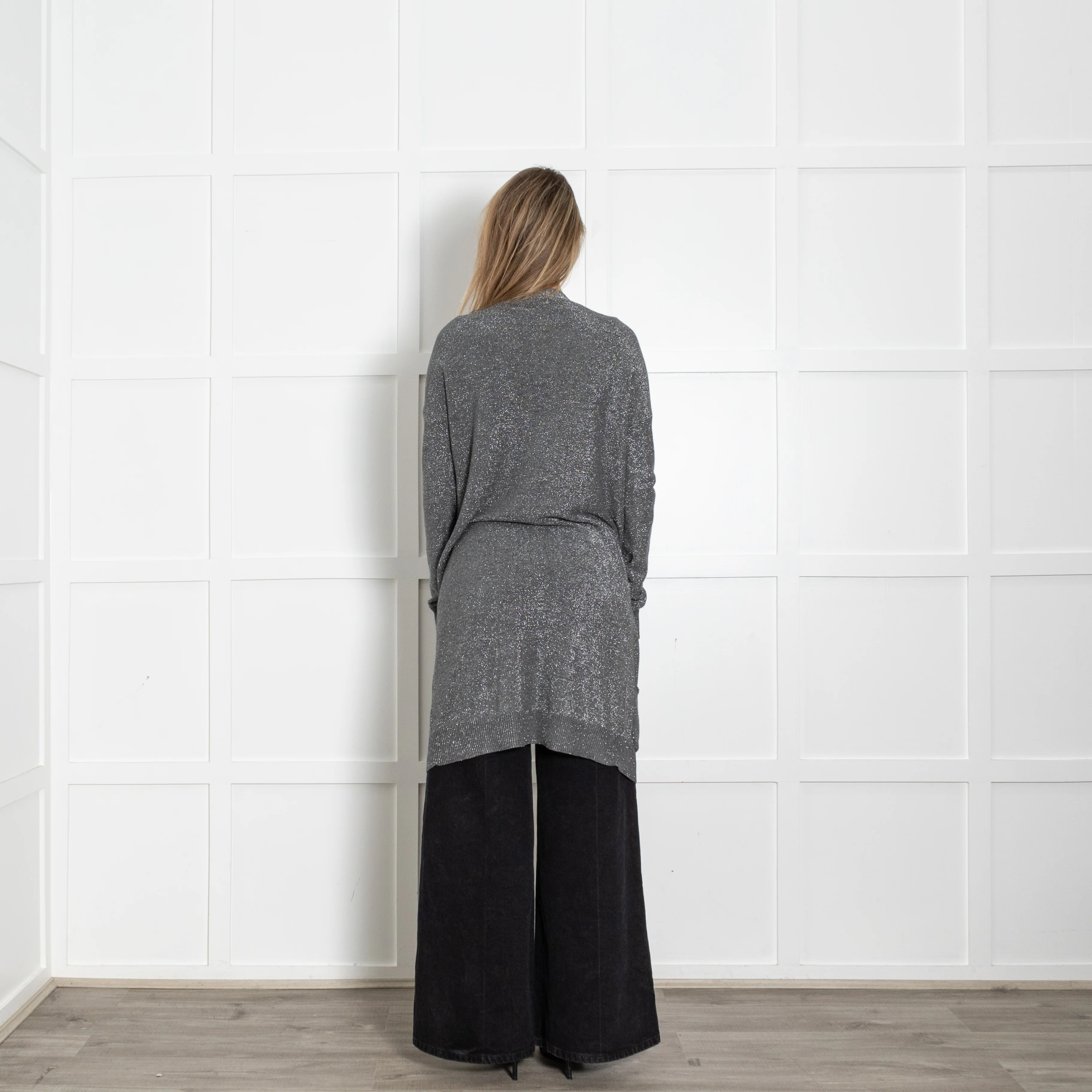 Joseph Silver Silk Blend Long Cardigan - Image 5