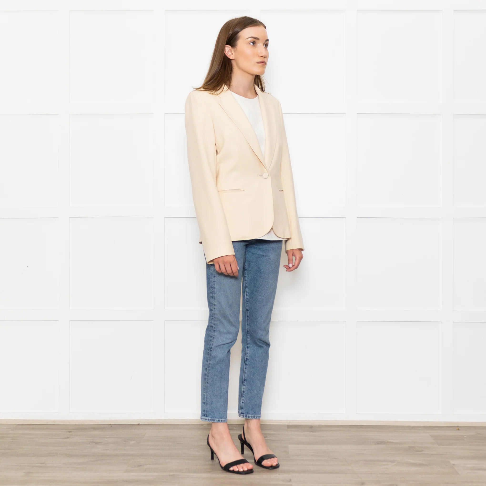 Joseph Pale Yellow/ Cream Wool Blazer - Image 7