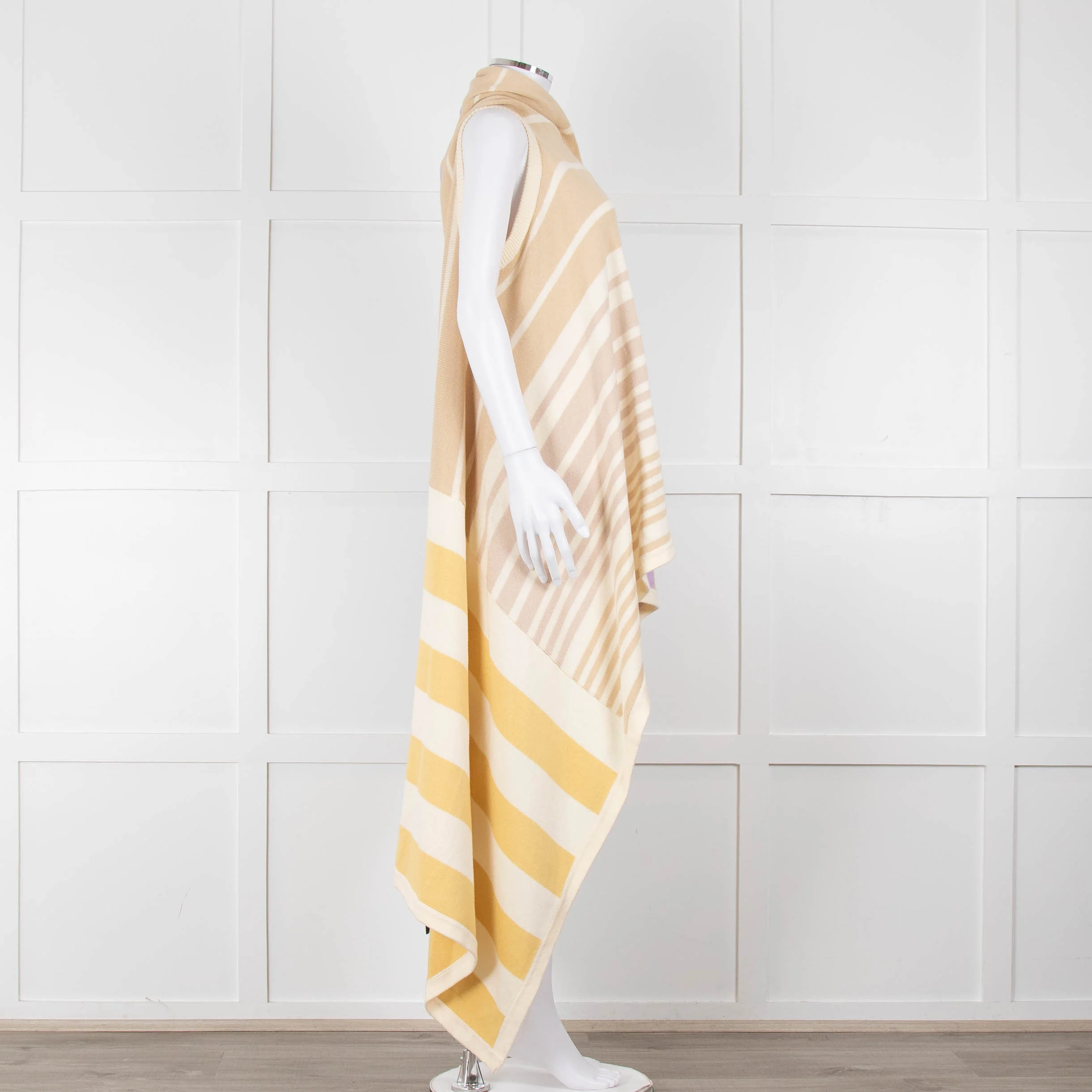 Joseph Yellow, Cream, Lilac and Black Knitted Cape - Image 3