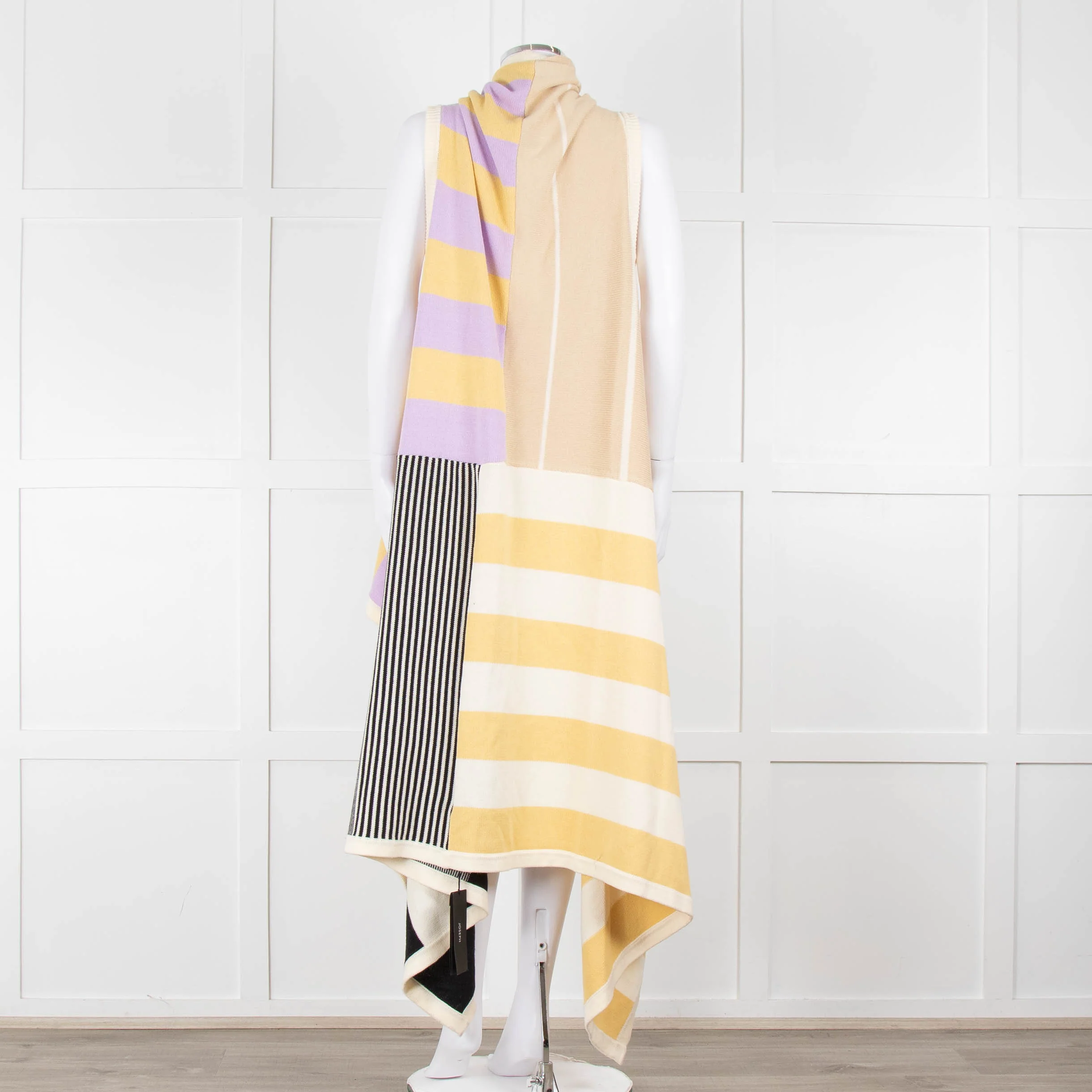 Joseph Yellow, Cream, Lilac and Black Knitted Cape - Image 5
