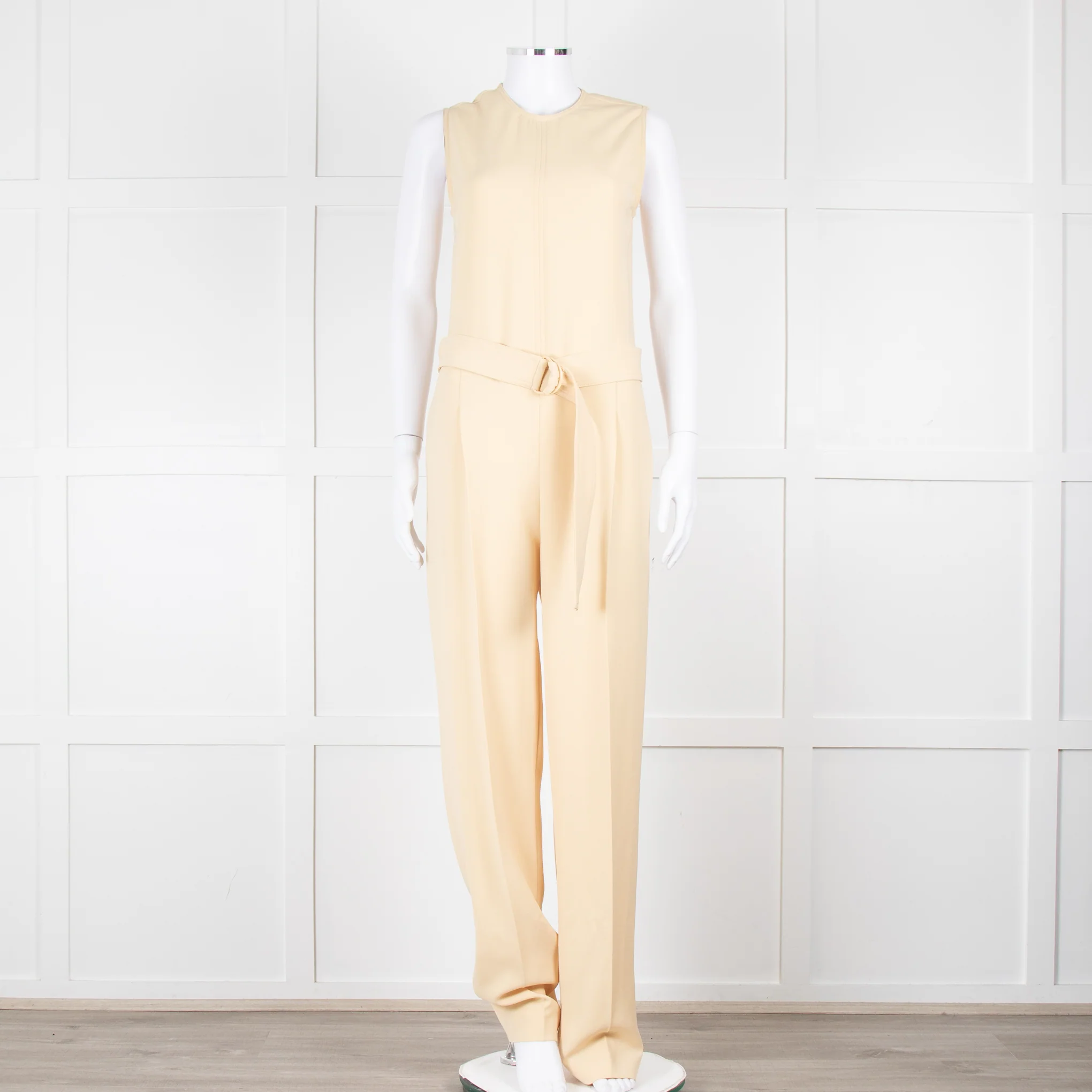 Joseph Yellow Sleeveless Belted Jumpsuit
