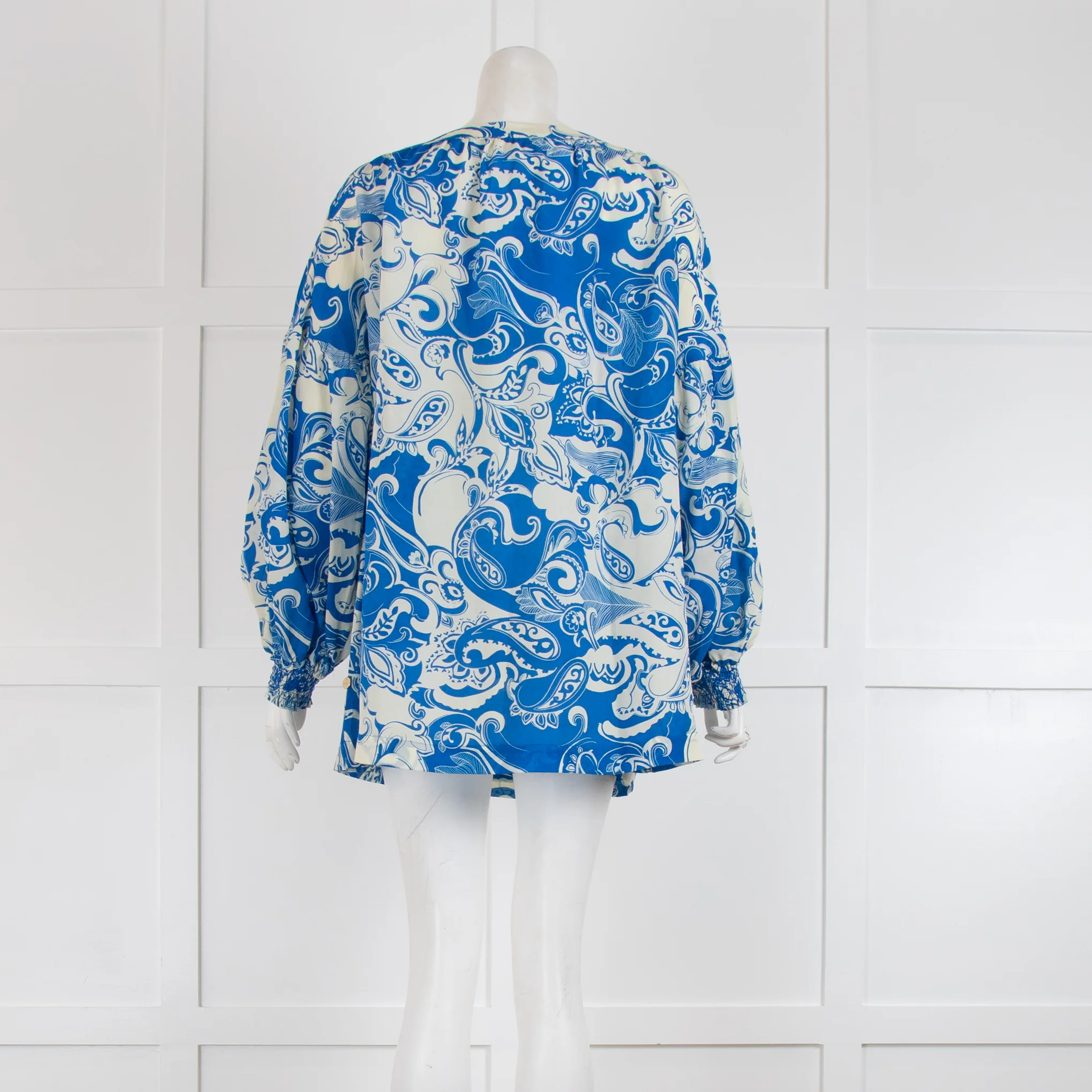Joyce & Girls Blue & White Patterned Blouse - Image 3