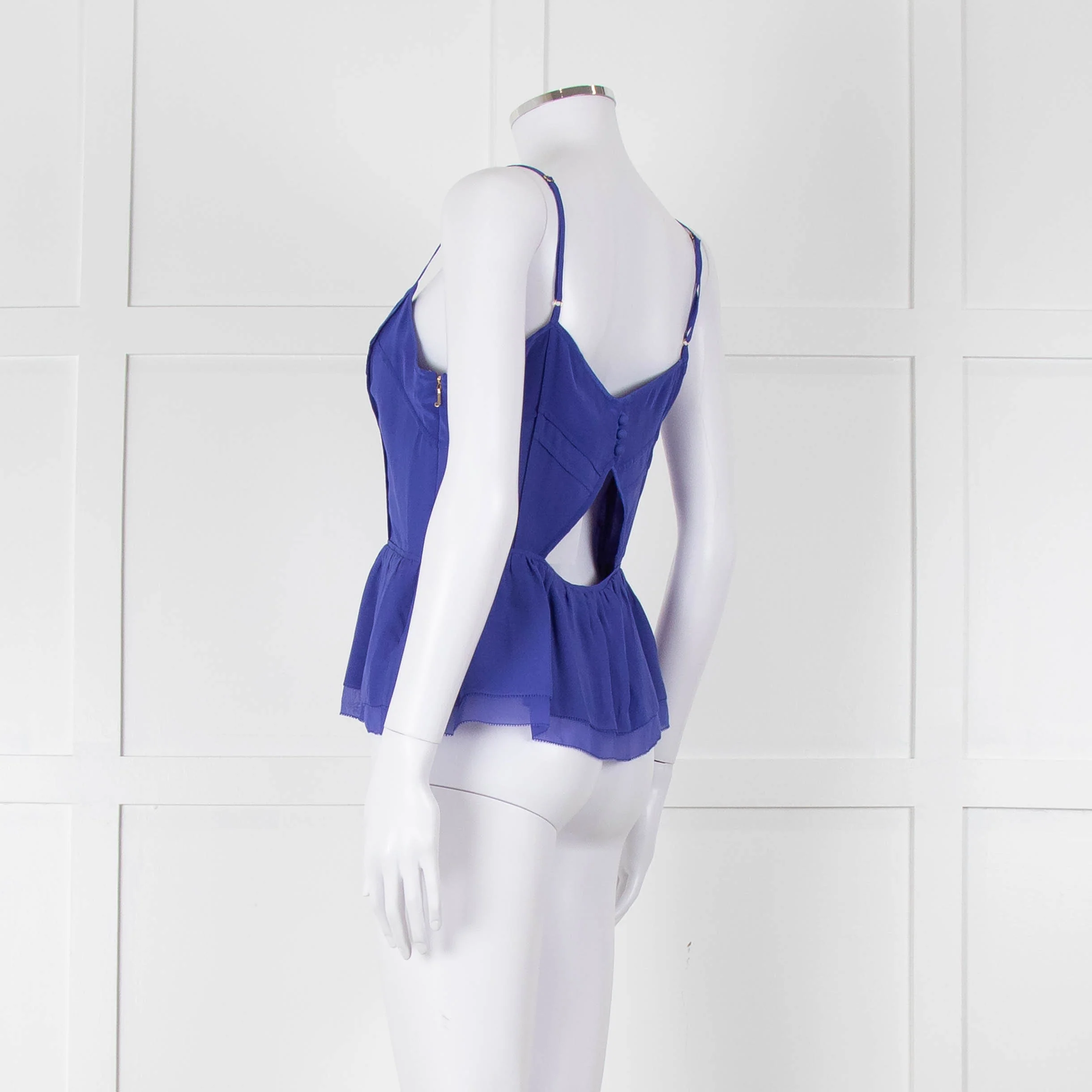 Juicy Couture Purple Silk Cut Out Back Camisole - Image 6