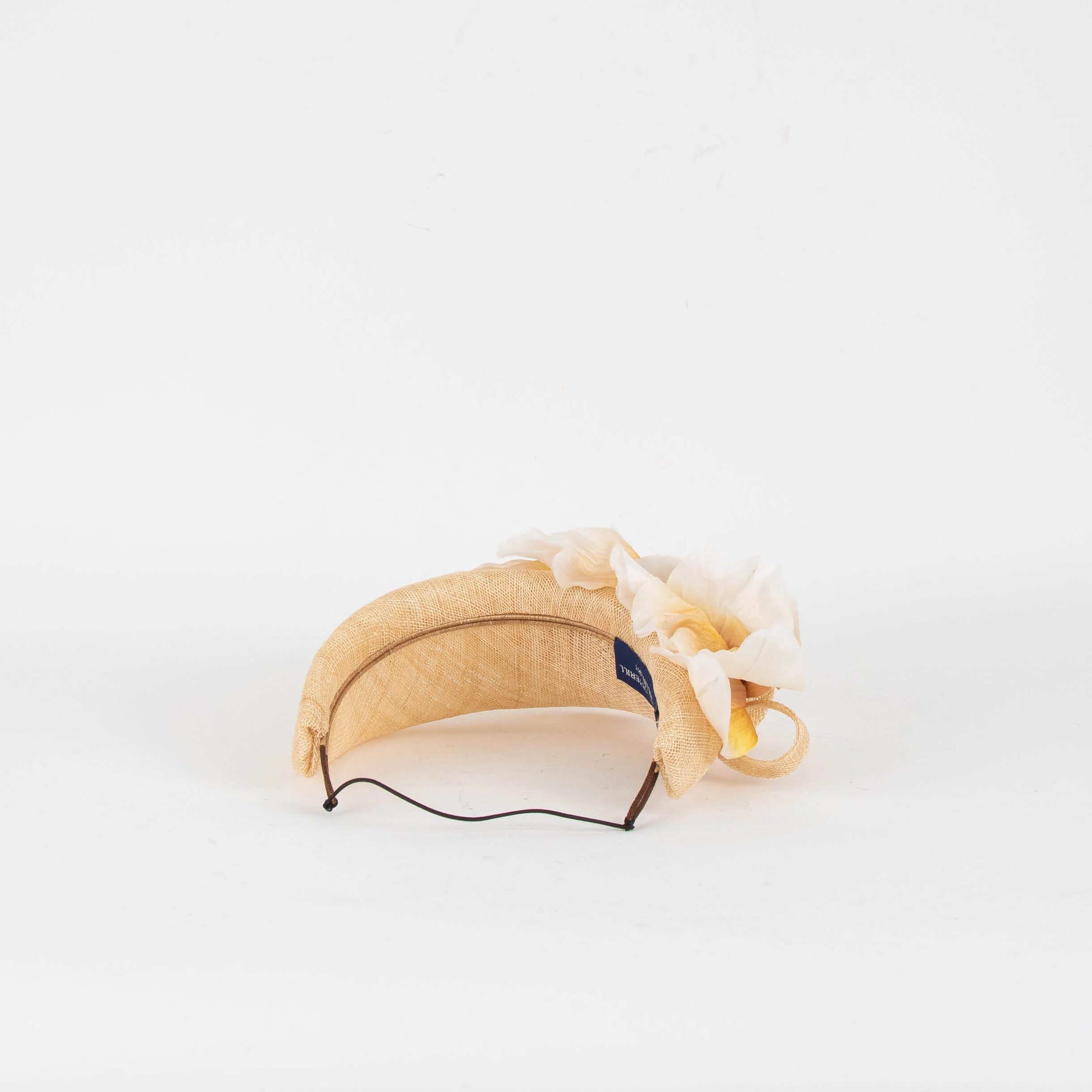 Juliette Boterill Beige Woven Straw Flower Embellished Headband - Image 2