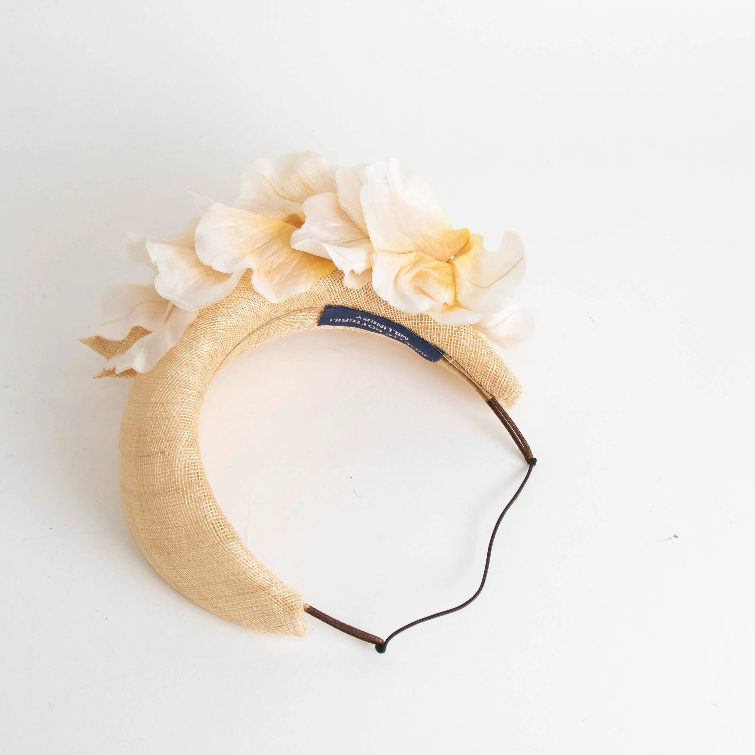 Juliette Boterill Beige Woven Straw Flower Embellished Headband - Image 3