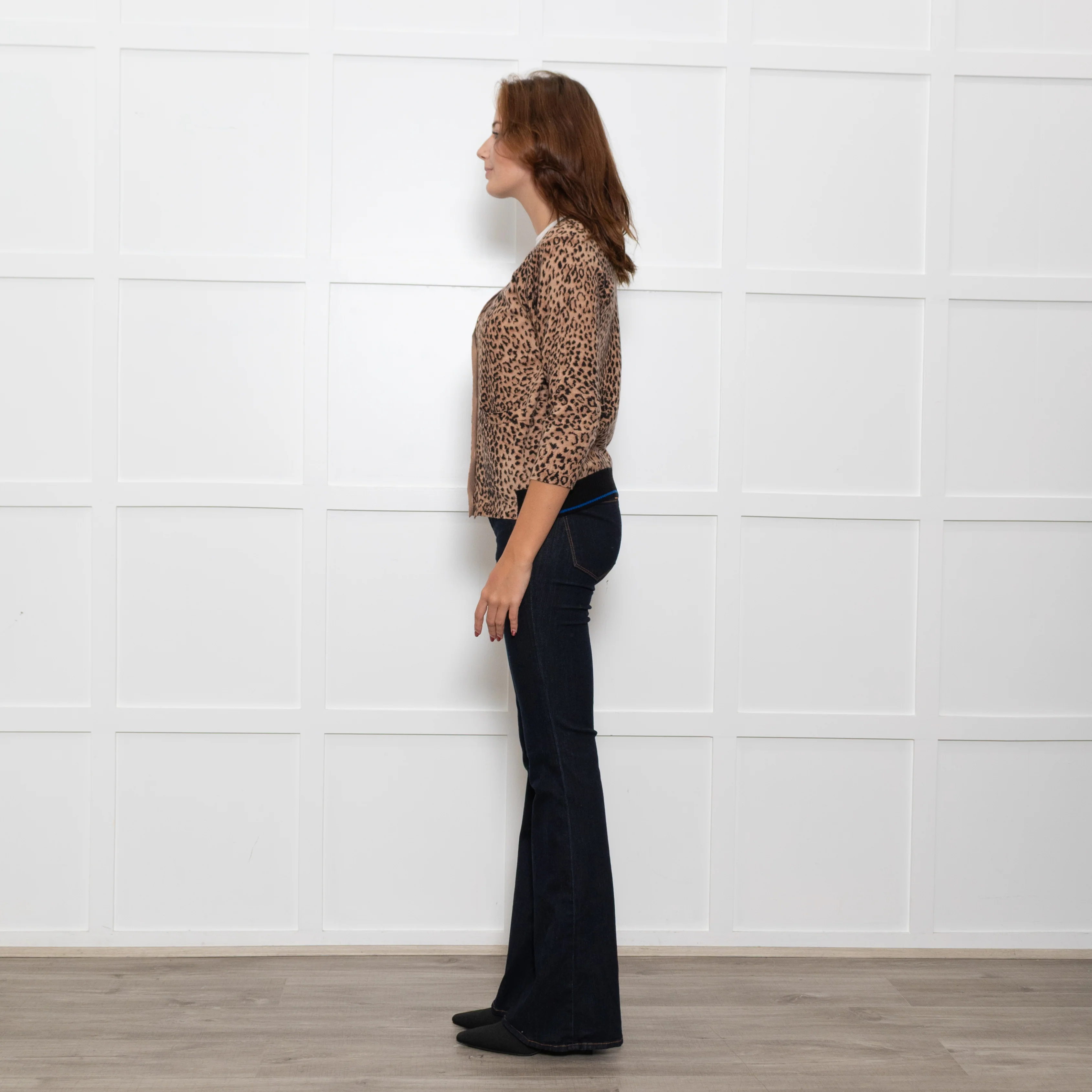 Jumper 1234 Brown Animal Print Cashmere Cardigan - Image 4