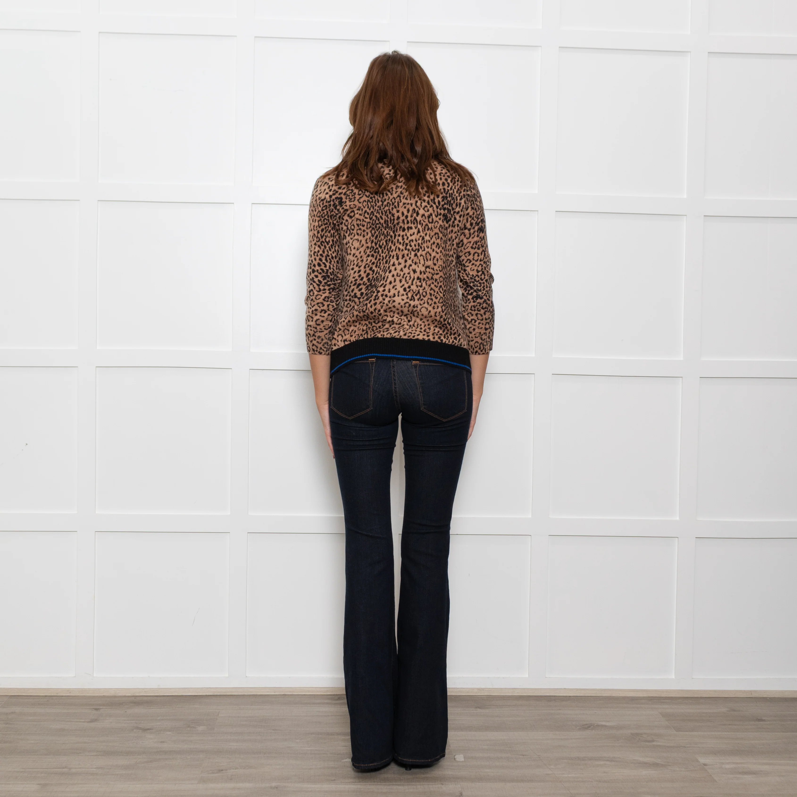 Jumper 1234 Brown Animal Print Cashmere Cardigan - Image 5