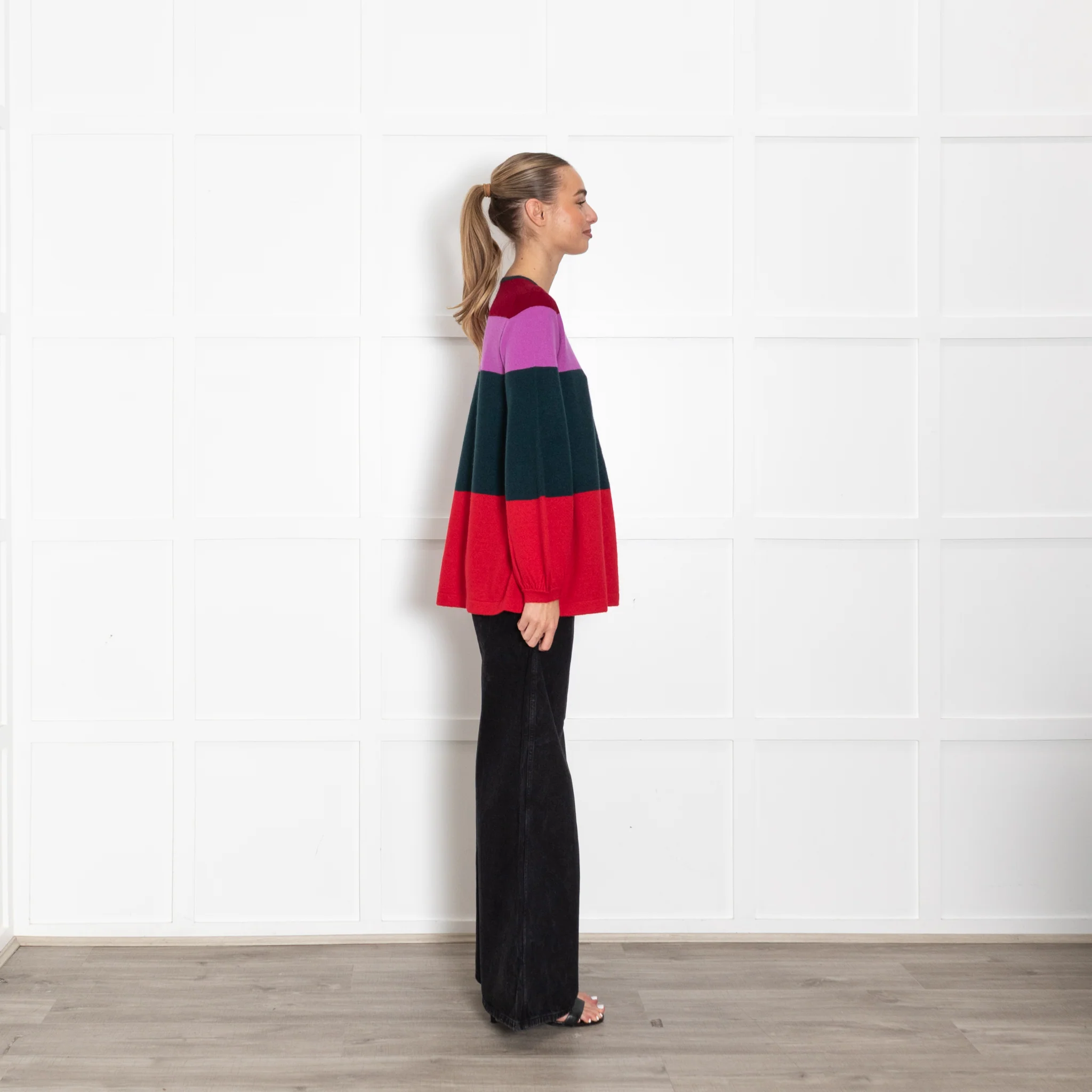 Jumper 1234 Red, Blue Purple Striped Cashmere Jumper - Image 6