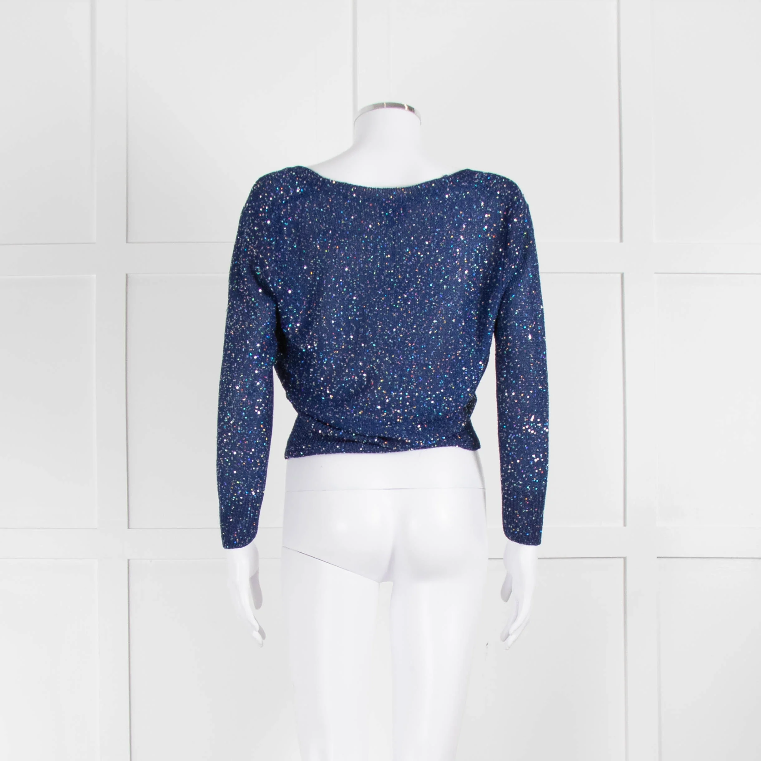 Just Cavalli Blue Sparkly Cardigan - Image 5