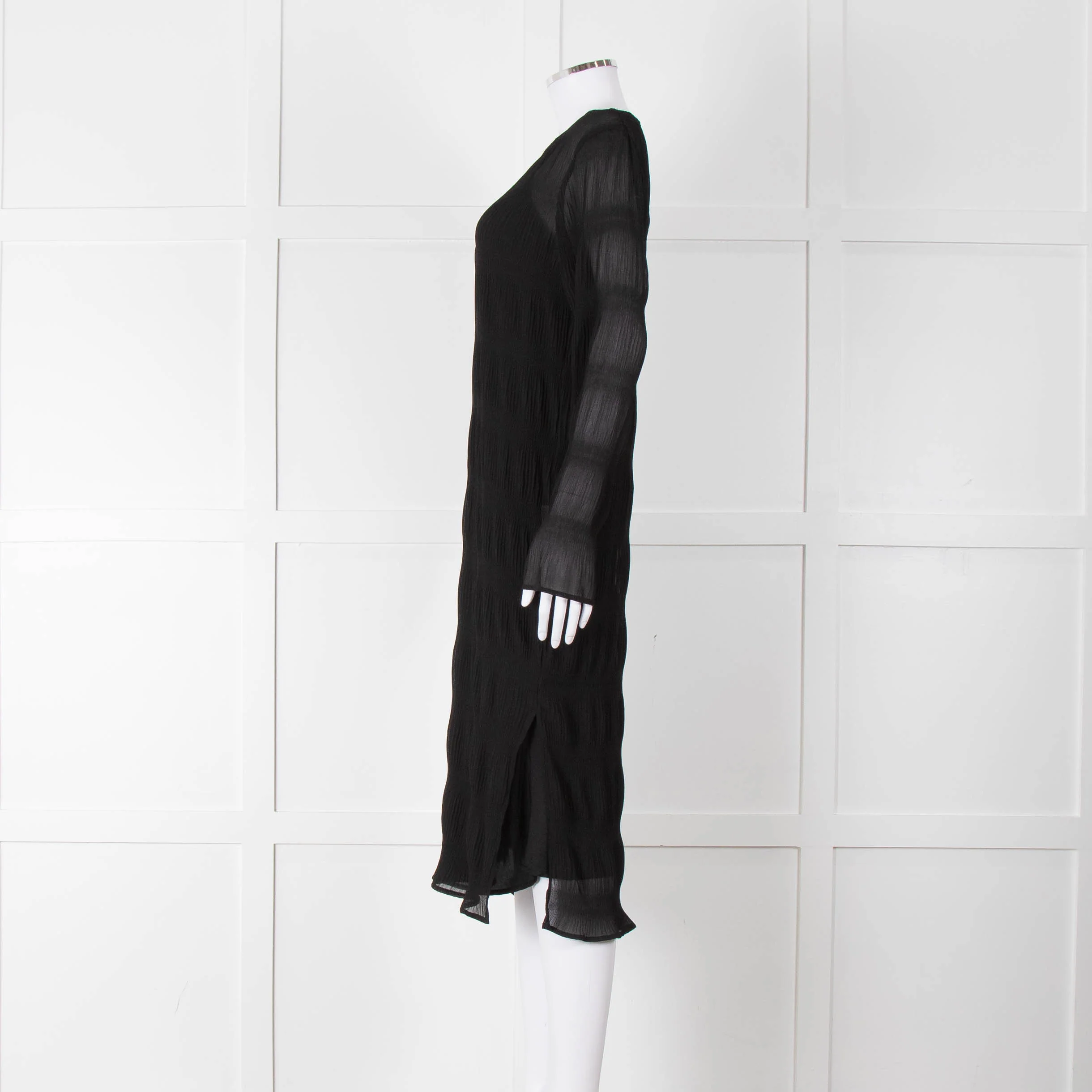 Just Female Black Sheer Dress With Black Slip - Image 7
