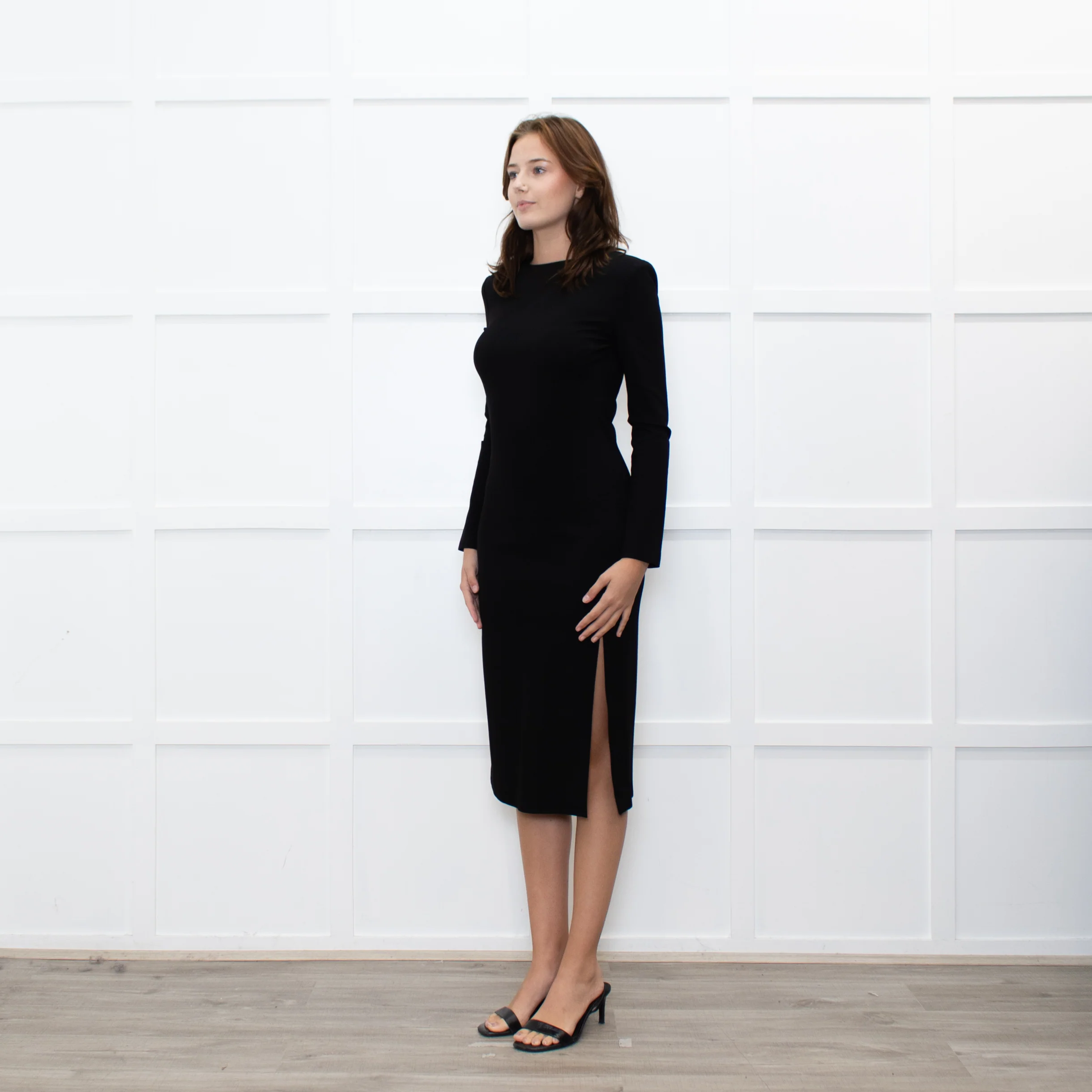 Just Cavalli Black Dress with Shoulder Pads and Long Sleeves - Image 3