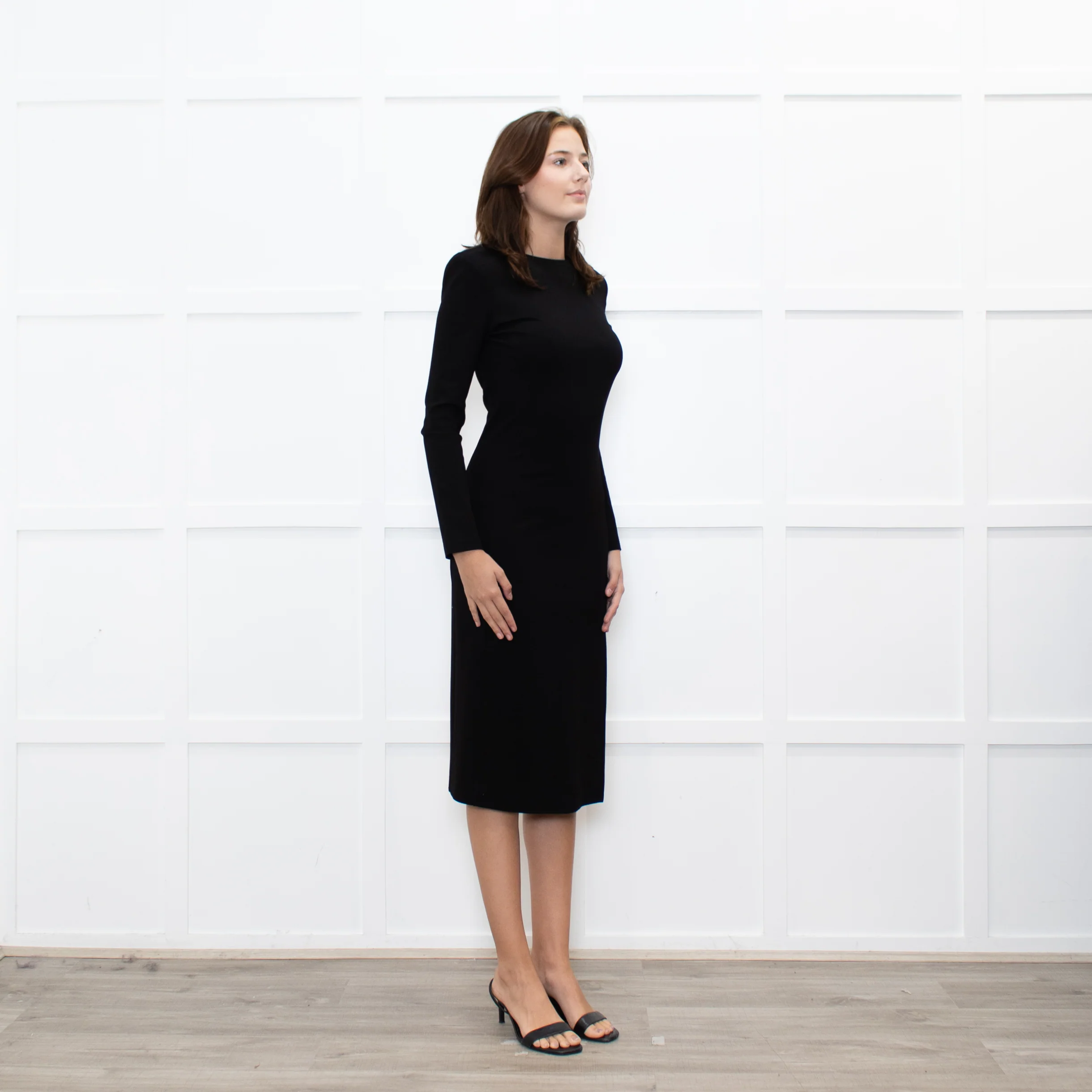Just Cavalli Black Dress with Shoulder Pads and Long Sleeves - Image 7