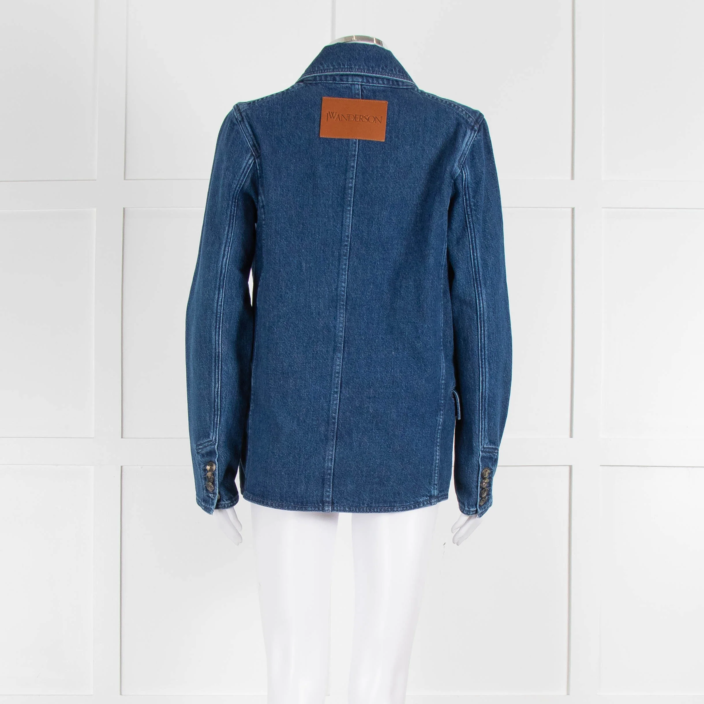 JW Anderson Blue Denim Logo Patch Blazer Jacket - Image 5