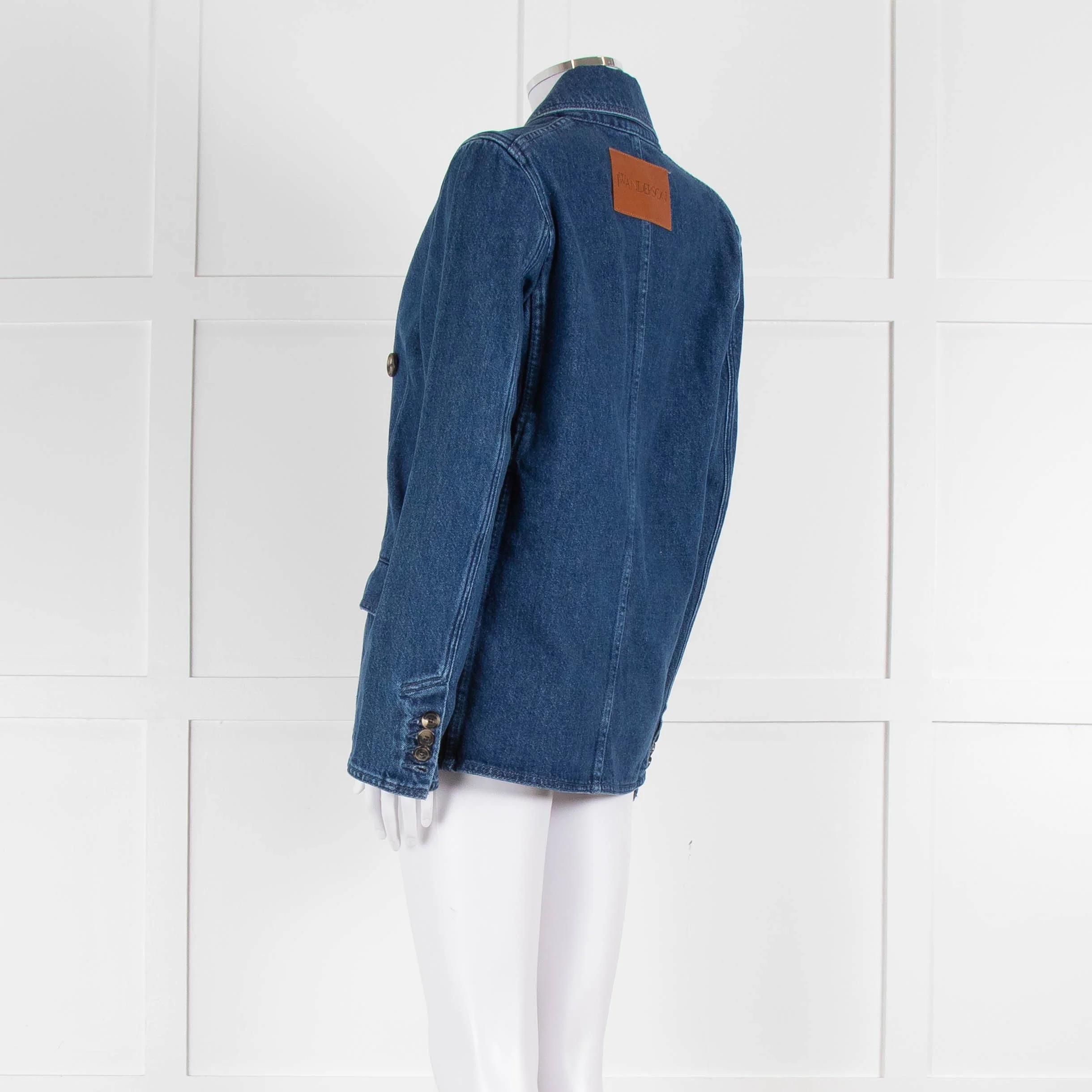 JW Anderson Blue Denim Logo Patch Blazer Jacket - Image 6